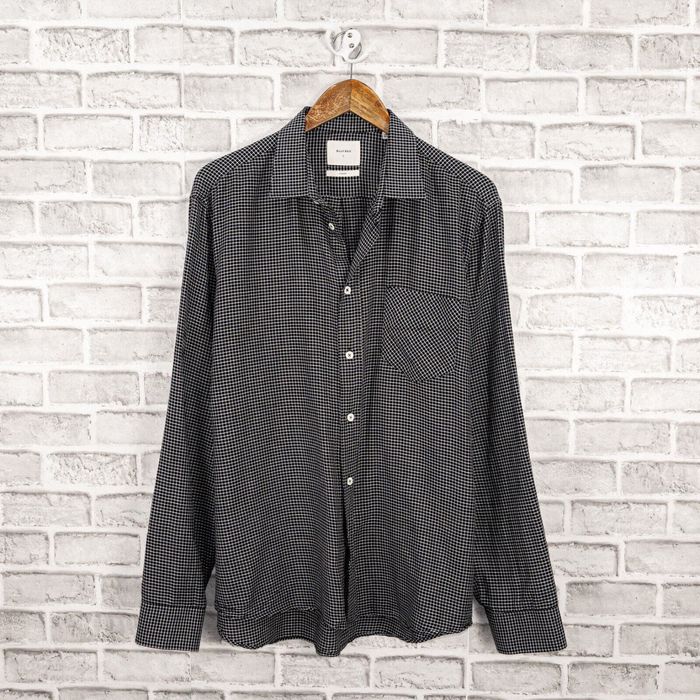 Billy Reid BILLY REID Standard Button up Shirt in Black Grid Check