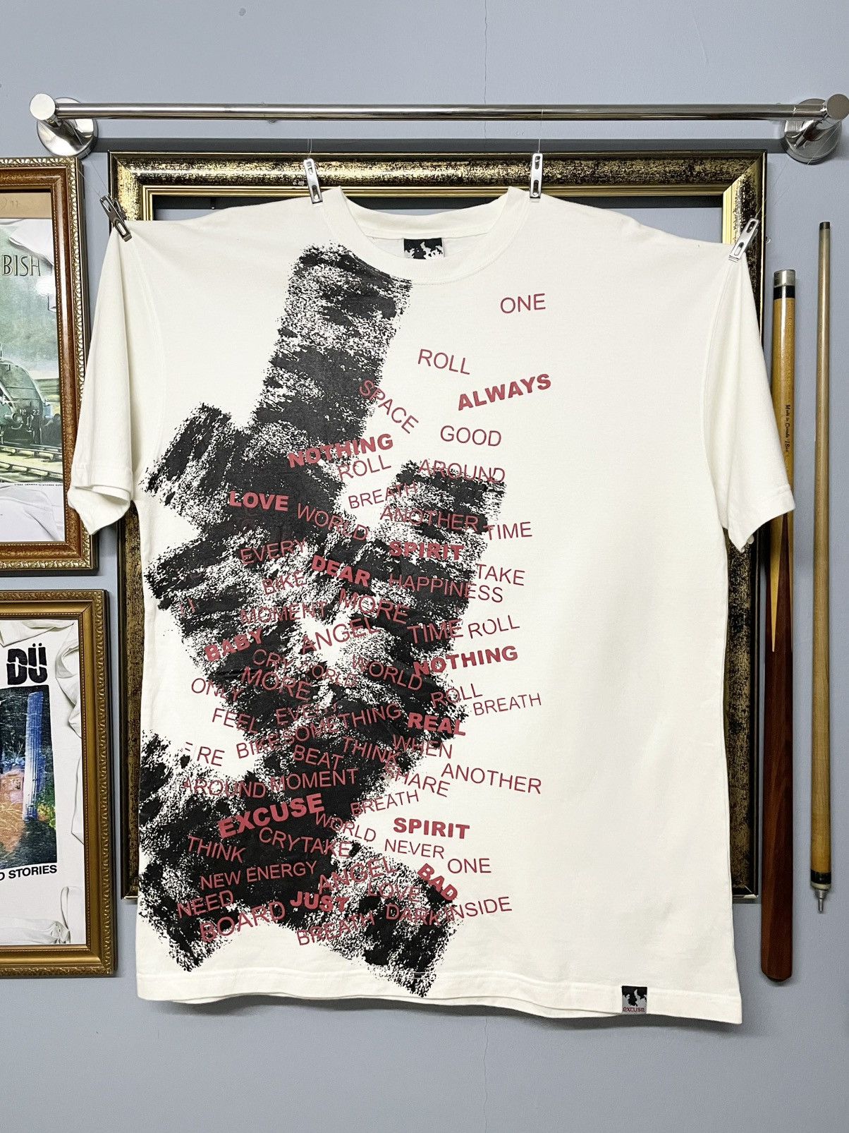 Japanese Brand Vintage 1990s Japan Designer Eccuse War Spirit Punk Tshirt Size US XL / EU 56 / 4 - 1 Thumbnail