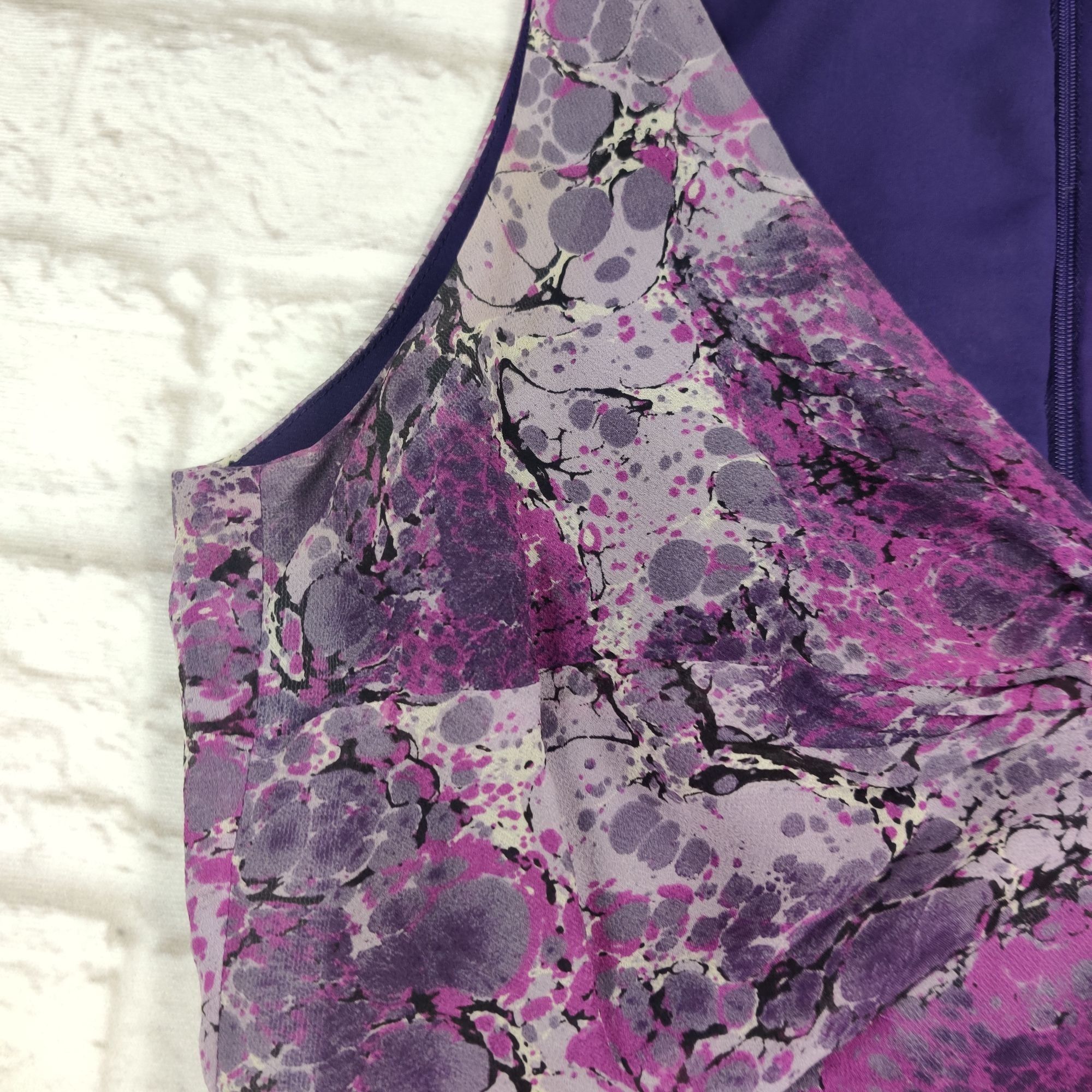Vintage Andrea Polizzi for Rex Lester 4 Purple Abstract Print Silk S Size S / US 4 / IT 40 - 9 Thumbnail