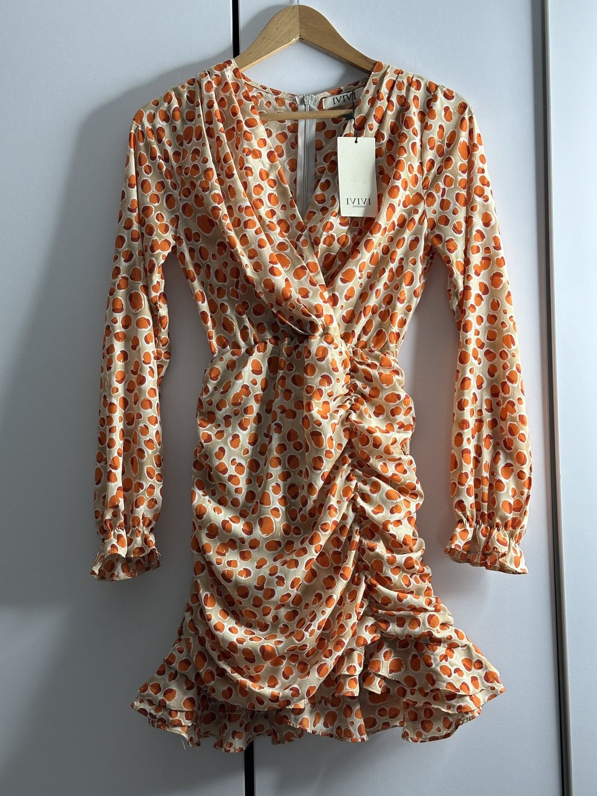 Designer IVIVI Women’s Ruched Polka Dot Mini Dress - Size s Size S / US 4 / IT 40 - 1 Thumbnail