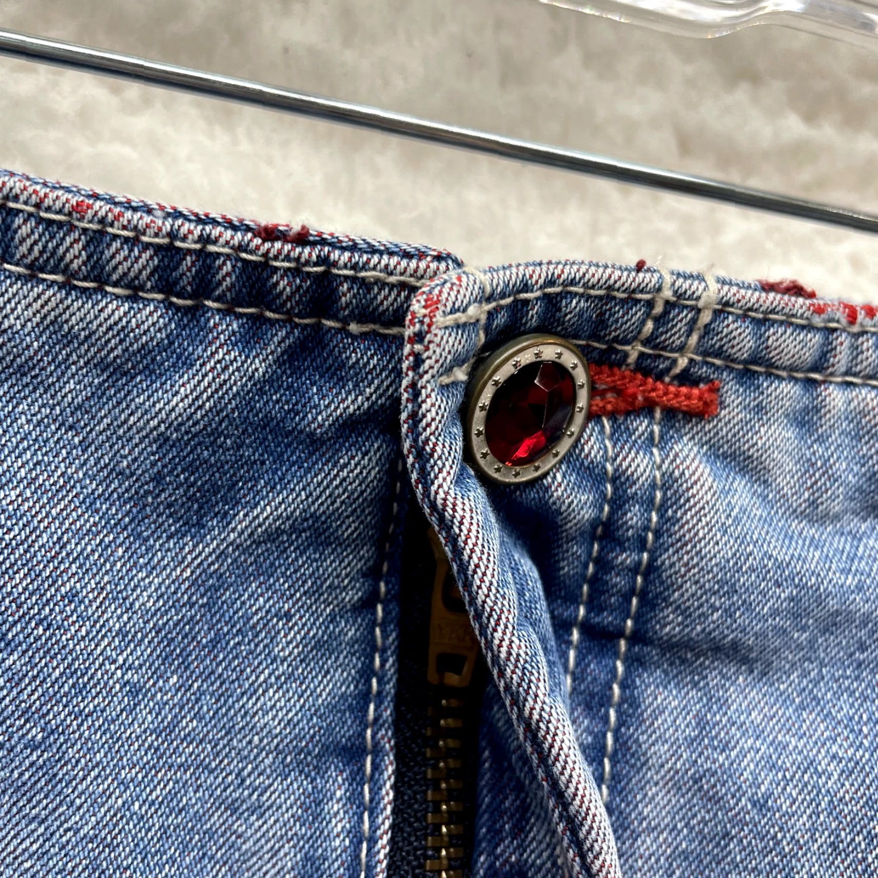 Vintage Y2K Vintage Denim Mini Skirt 4 26 Small Light Wash Distressed Frayed Western Sh... Size 27" / US 4 / IT 40 - 4 Thumbnail