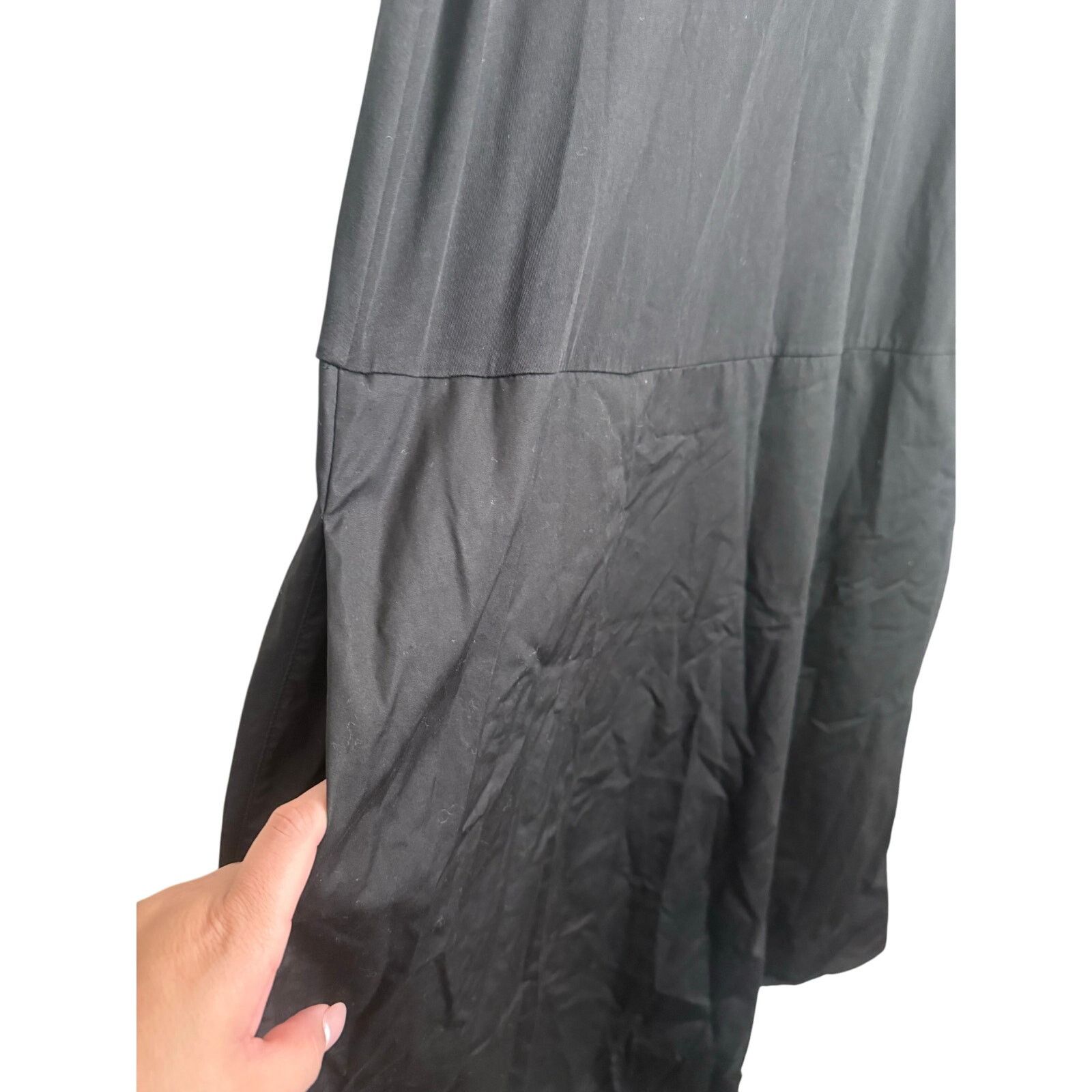 Cos COS Black Sleeveless Woven-Panel Midi Dress S Minimalist Size S / US 4 / IT 40 - 9 Thumbnail