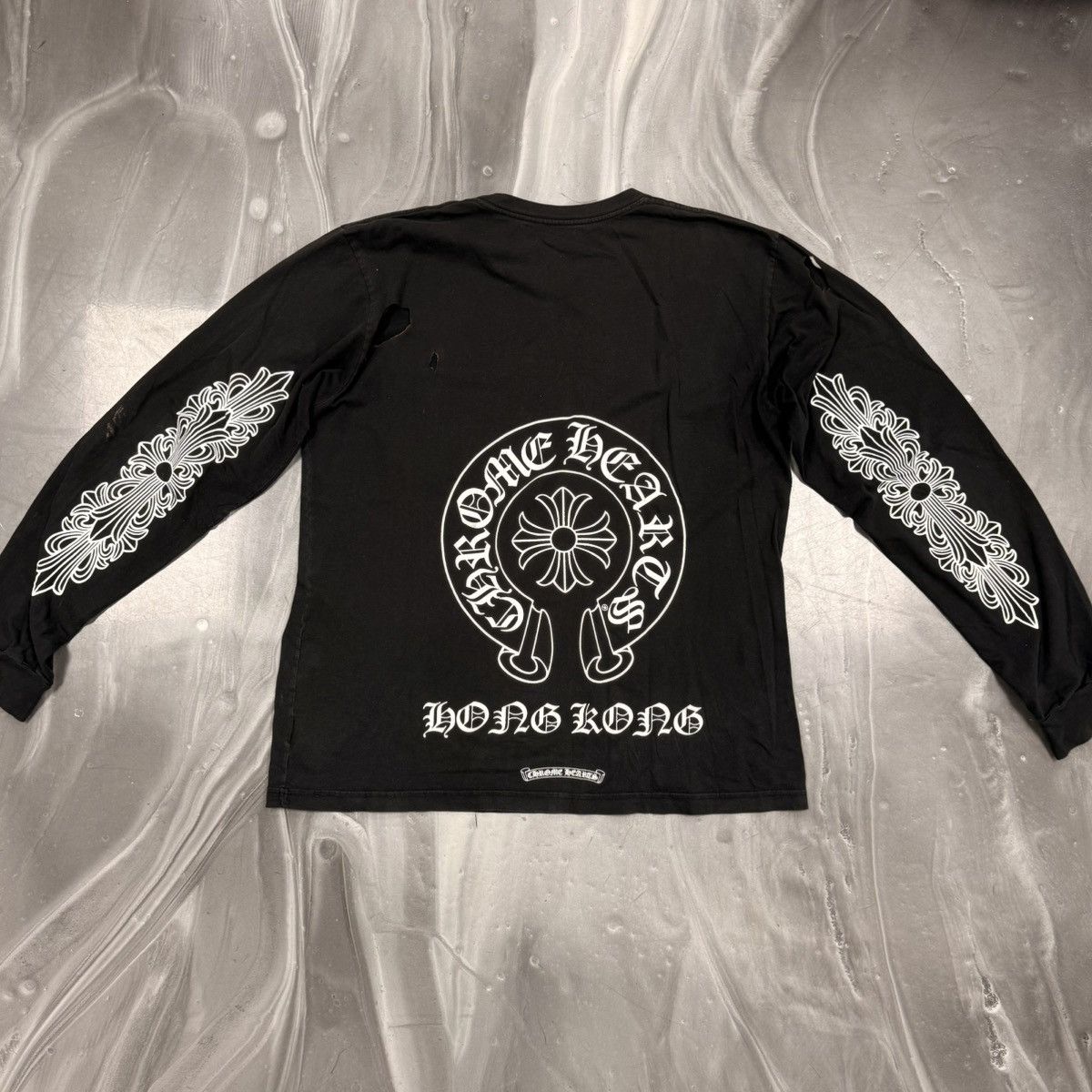 Chrome Hearts Chrome Hearts Hong Kong Horseshoe Black Long Sleeve Tee Size US XL / EU 56 / 4 - 2 Thumbnail