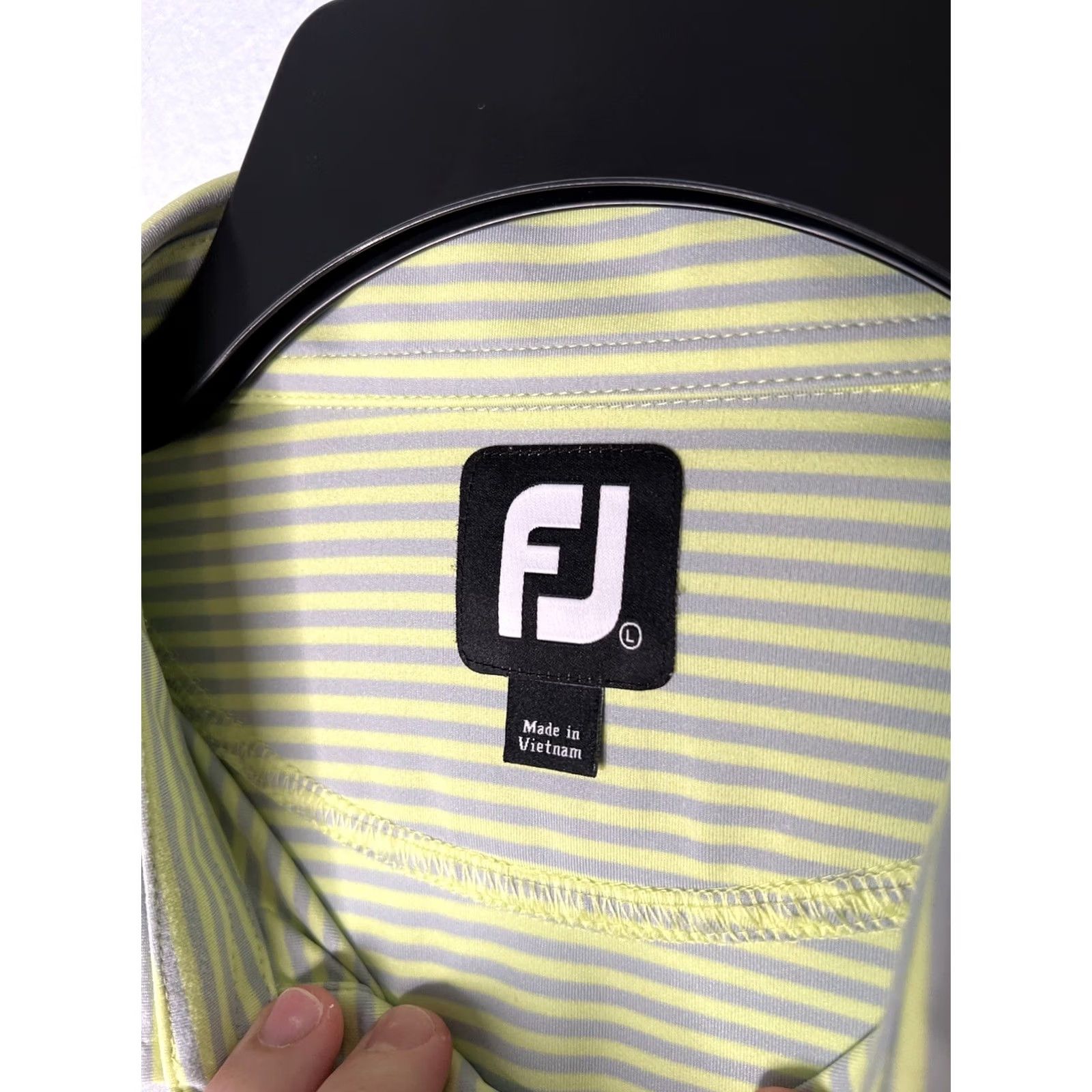 Footjoy FootJoy Golf Polo Mens Large Green Striped Short Sleeve Breathable Logo 32 Inches Long 24 Inches Chest Akron Firestone Country Club Size US L / EU 52-54 / 3 - 4 Thumbnail