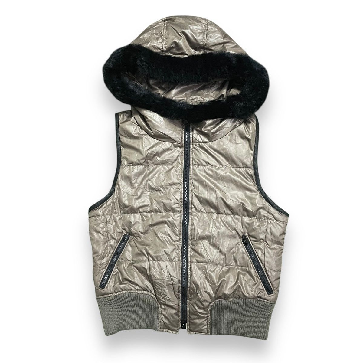 If Six Was Nine 🇯🇵 COMME CA ISM NYLON FUR HOODIE ZIPPER VEST Size US L / EU 52-54 / 3 - 1 Thumbnail