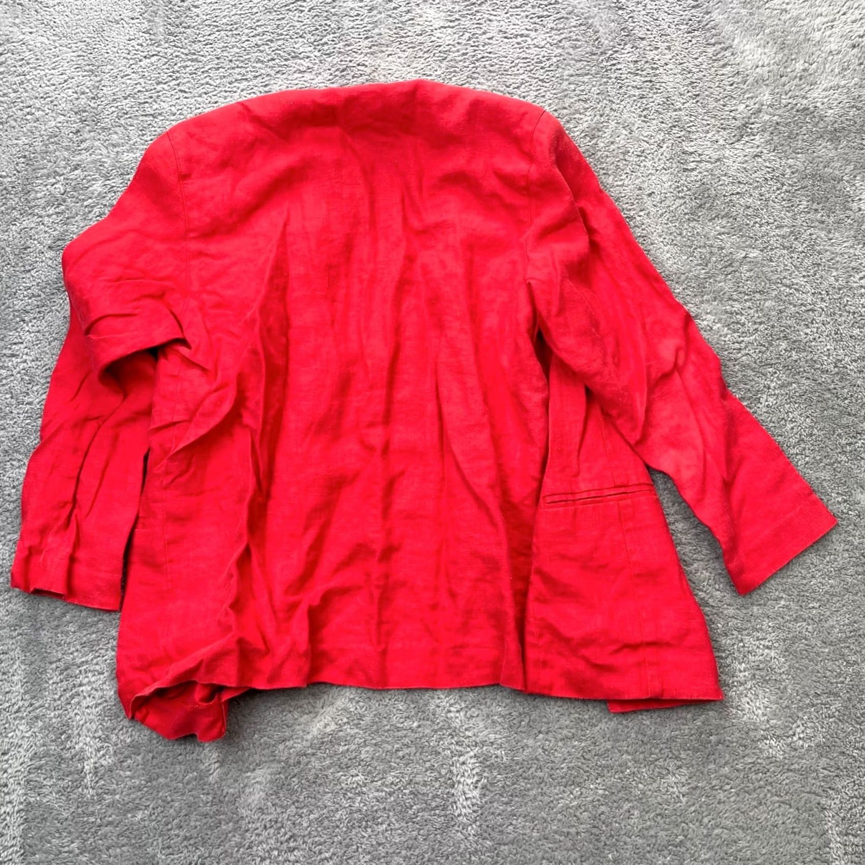 Doublet VINTAGE I Magnin Red Blazer Jacket Womens 6 80s Double Breasted Notch Lapel Coat Size M / US 6-8 / IT 42-44 - 5 Thumbnail