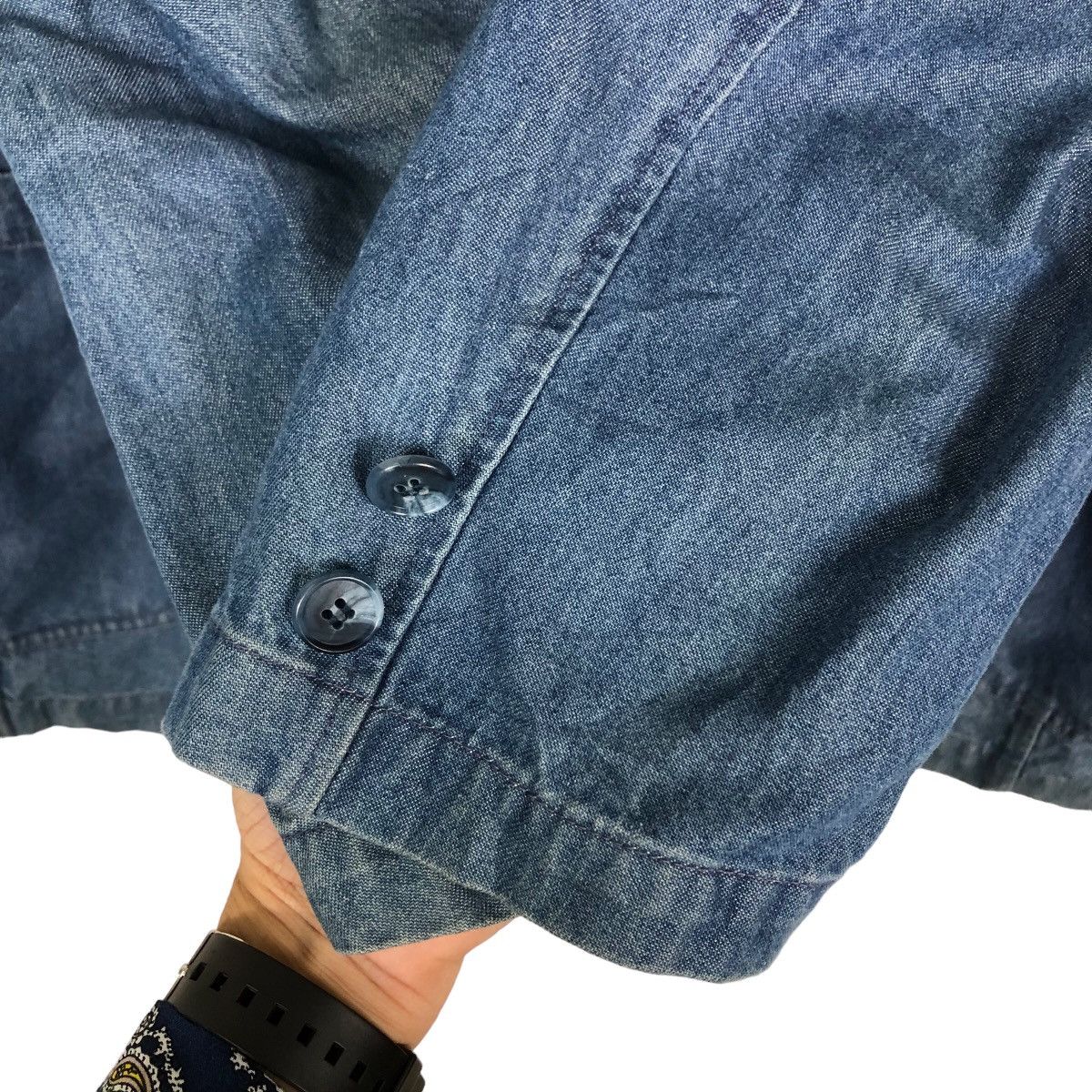 Issey Miyake 🔥Denim Chore Work Jacket Warm Hearted Man Issey Miyake Size US L / EU 52-54 / 3 - 12 Thumbnail