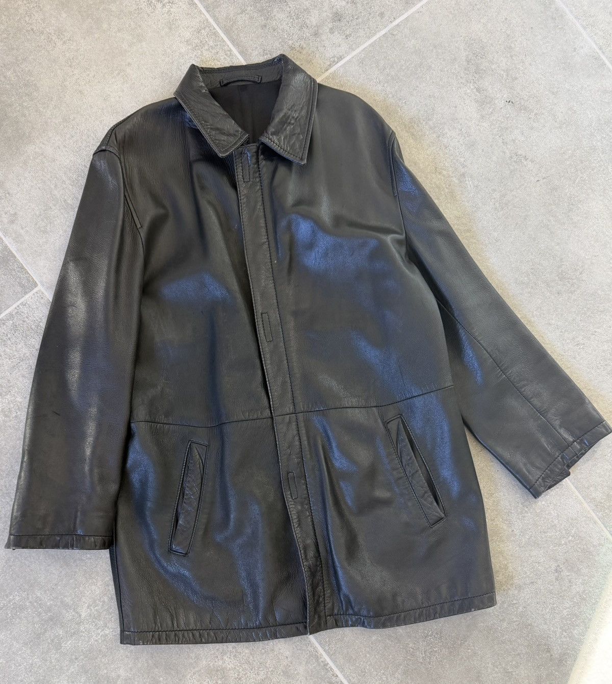 Prada Prada Leather Coat Size US M / EU 48-50 / 2 - 2 Thumbnail