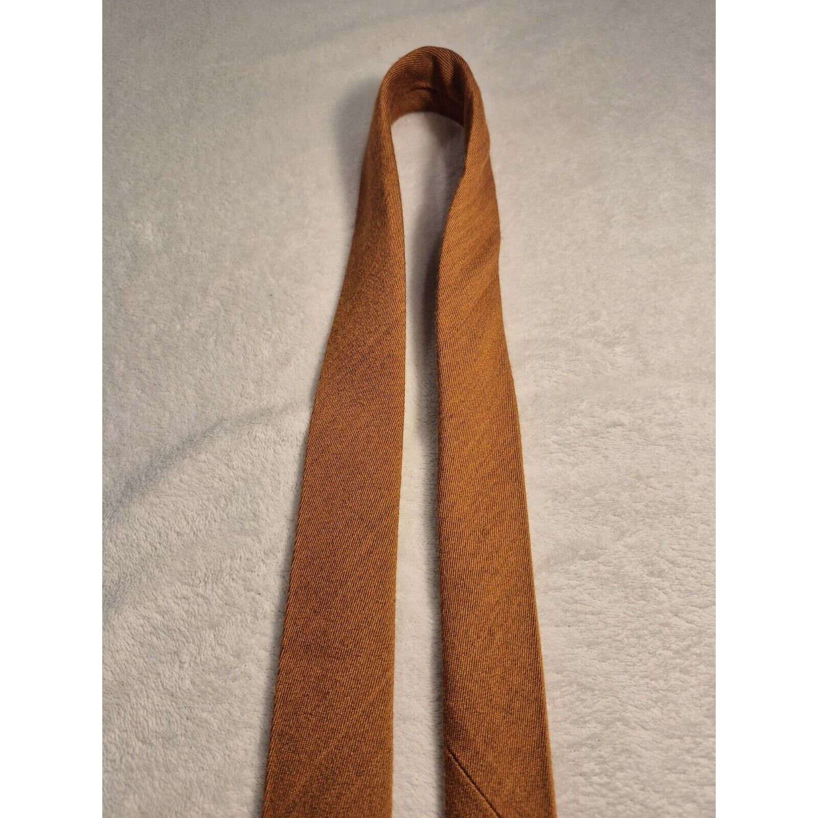 The Tie Bar The Tie Bar Thin Skinny Slim Wool & Silktie Orange 58x2.5 Size 38 - 6 Thumbnail