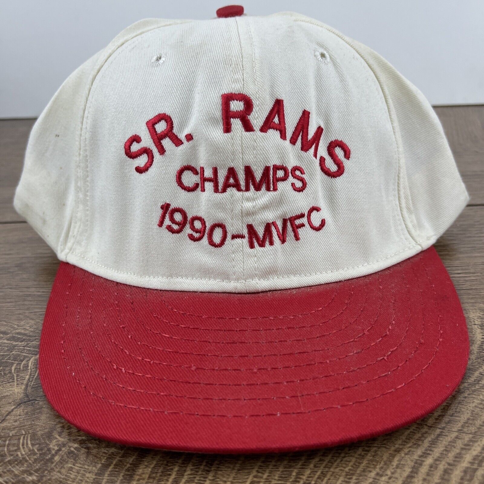 Other SR Rams Champs Hat 1990 MVFC White Hat Adjustable Snapback A Size ONE SIZE - 6 Thumbnail