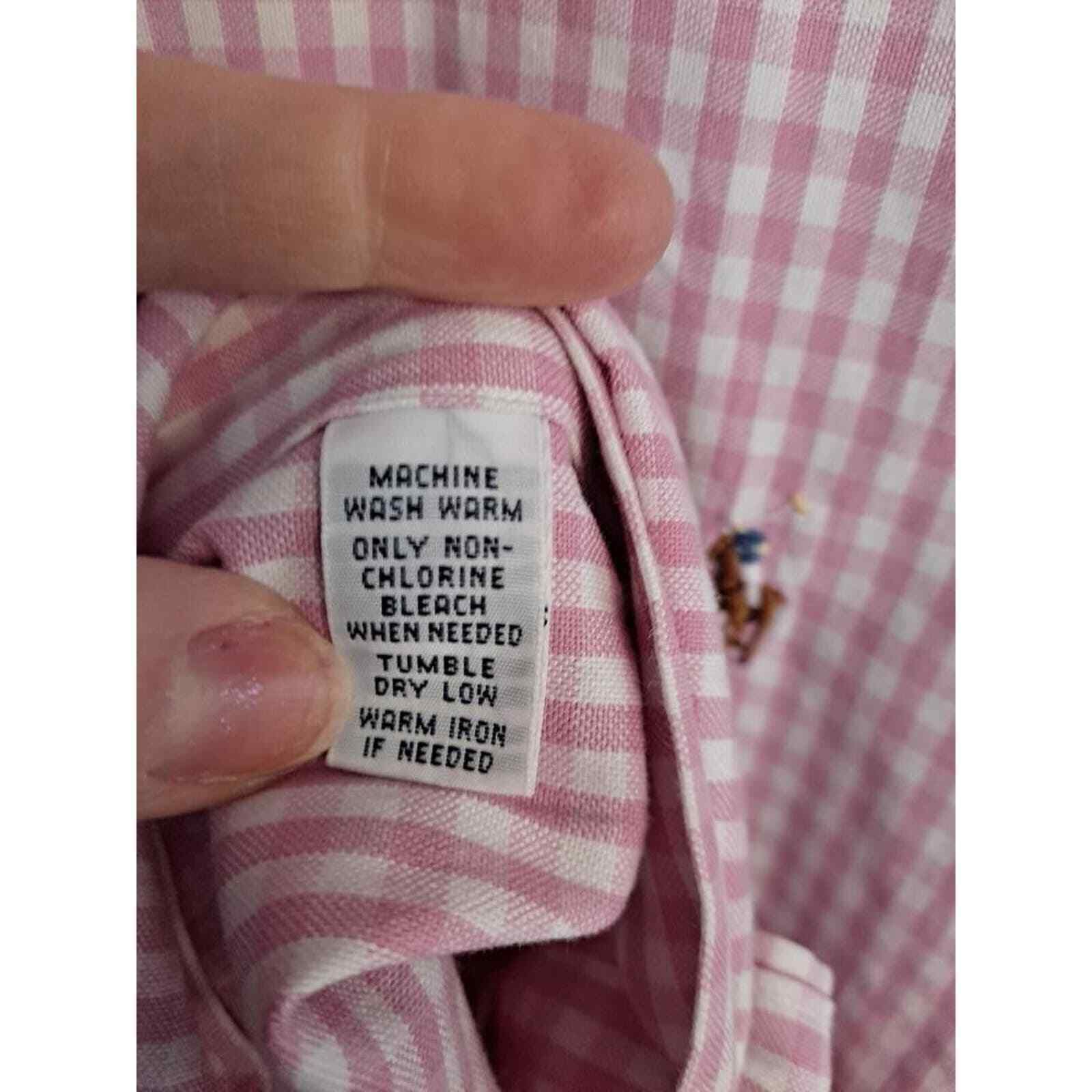 Ralph Lauren Ralph Lauren Custom Fit Pink and White Check Button Up Shirt Size US XL / EU 56 / 4 - 4 Thumbnail