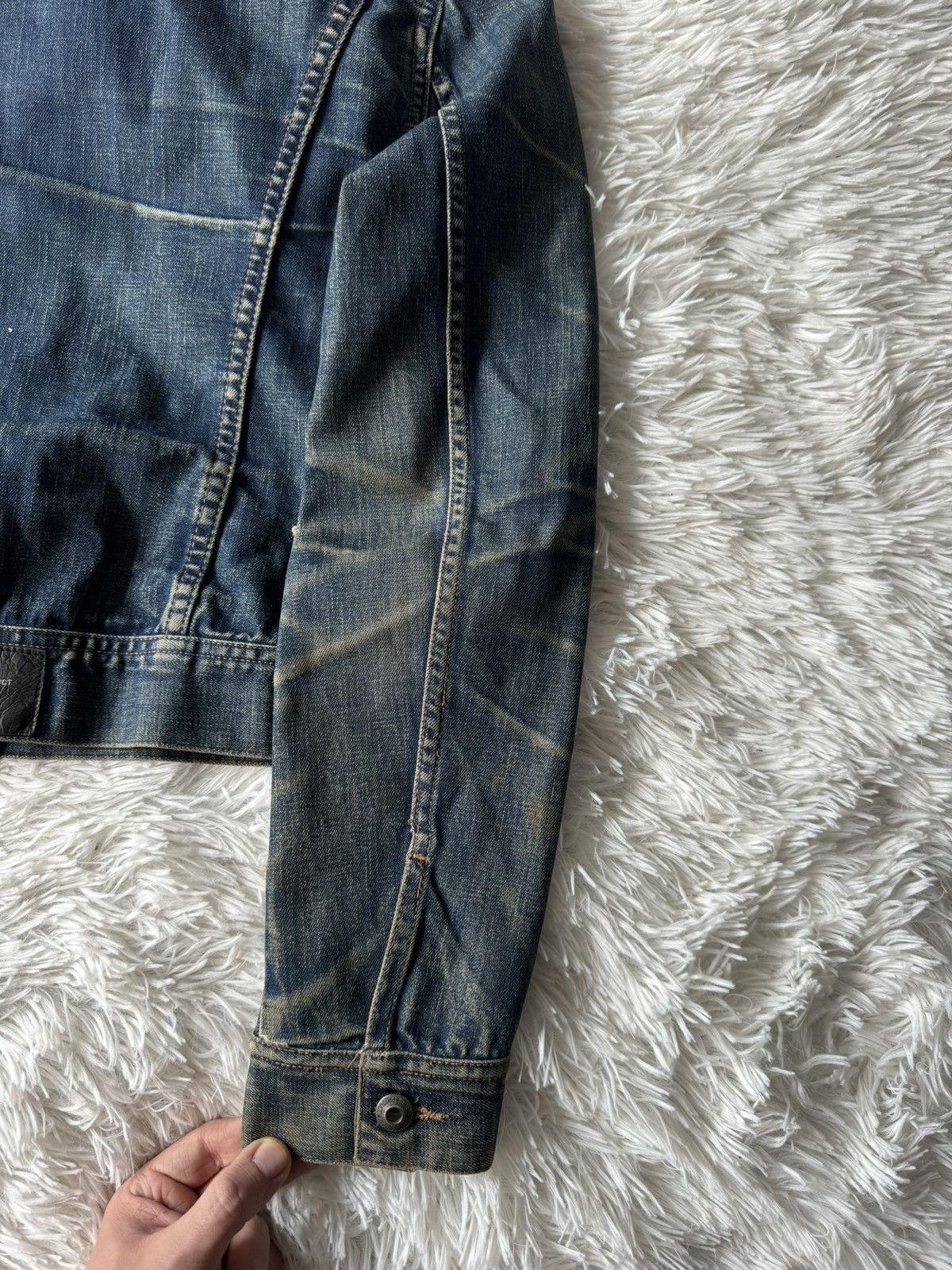 Hysteric Glamour Japanese Dyed Distressed Faded Washed Denim Trucker Jacket Size US M / EU 48-50 / 2 - 8 Thumbnail