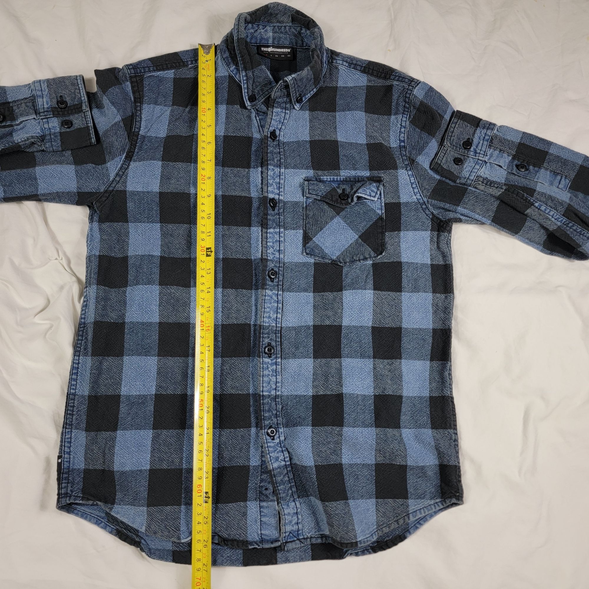 The Hundreds The Hundreds Mens Medium Blue Black Plaid Long Sleeve Button Size US M / EU 48-50 / 2 - 8 Thumbnail