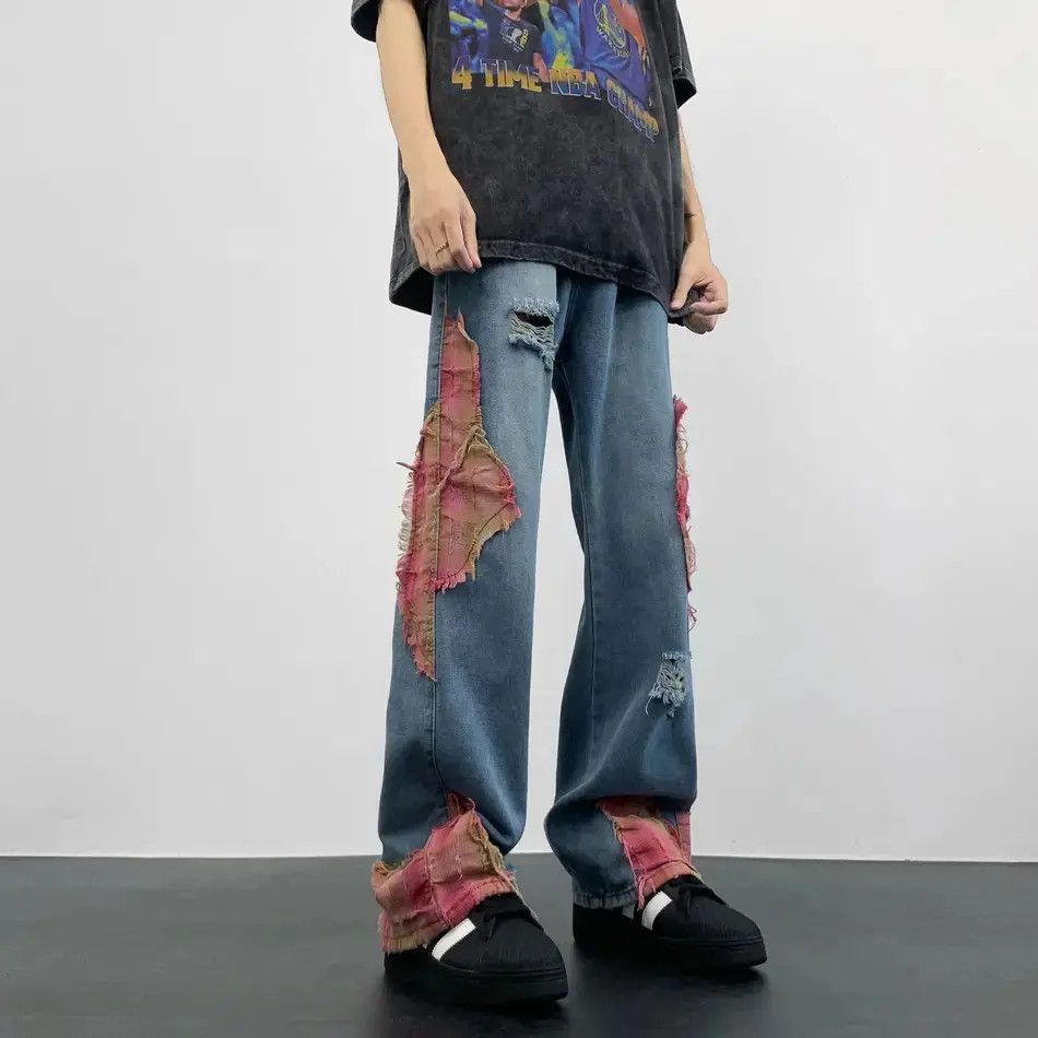 Japanese Brand Retro straight leg wide leg slightly flared jeans Size US 32 / EU 48 - 3 Thumbnail