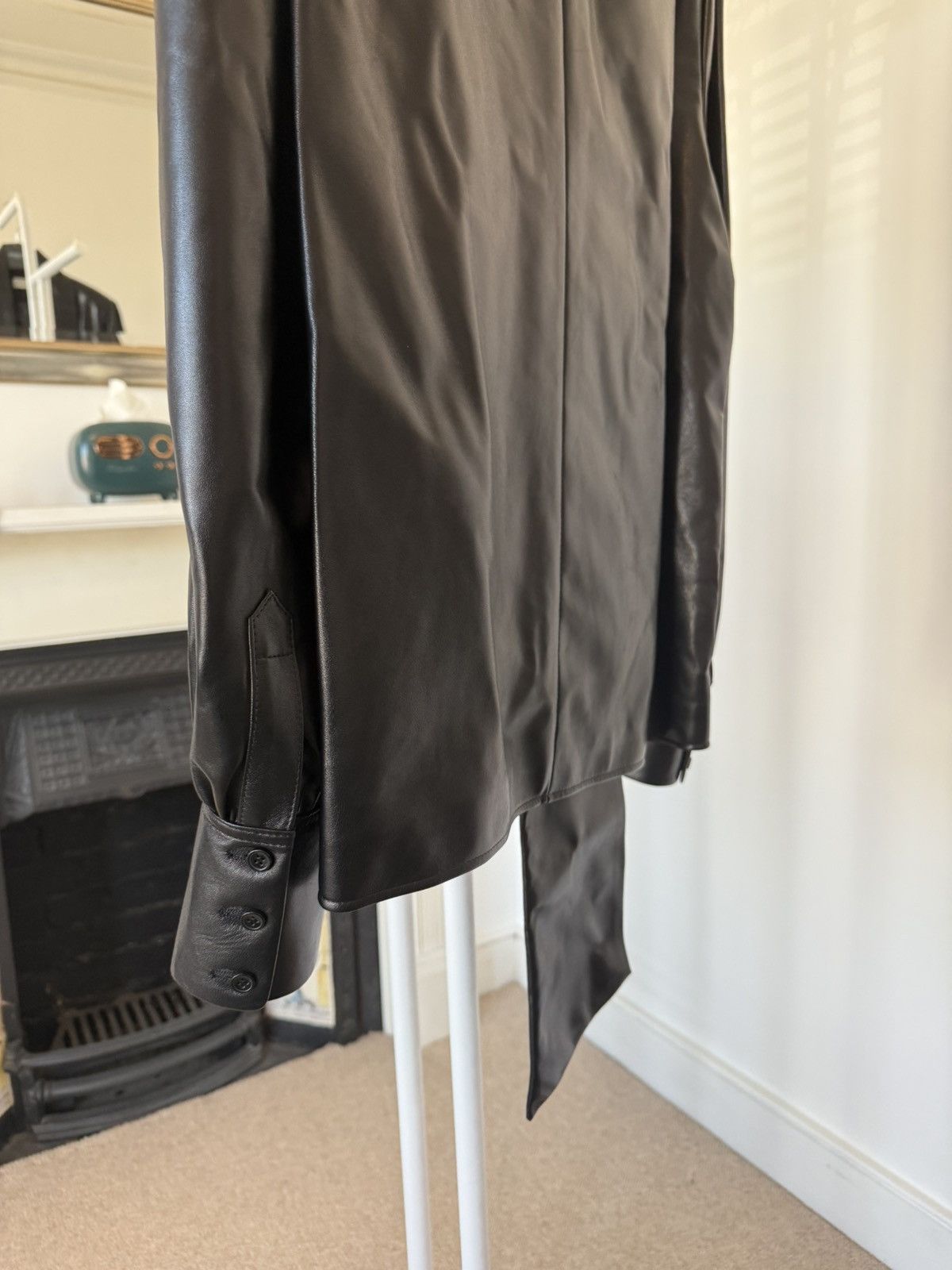 Saint Laurent Paris FW23 Saint Laurent Leather Lavalliere-Neck London Blouse Size US S / EU 44-46 / 1 - 11 Thumbnail