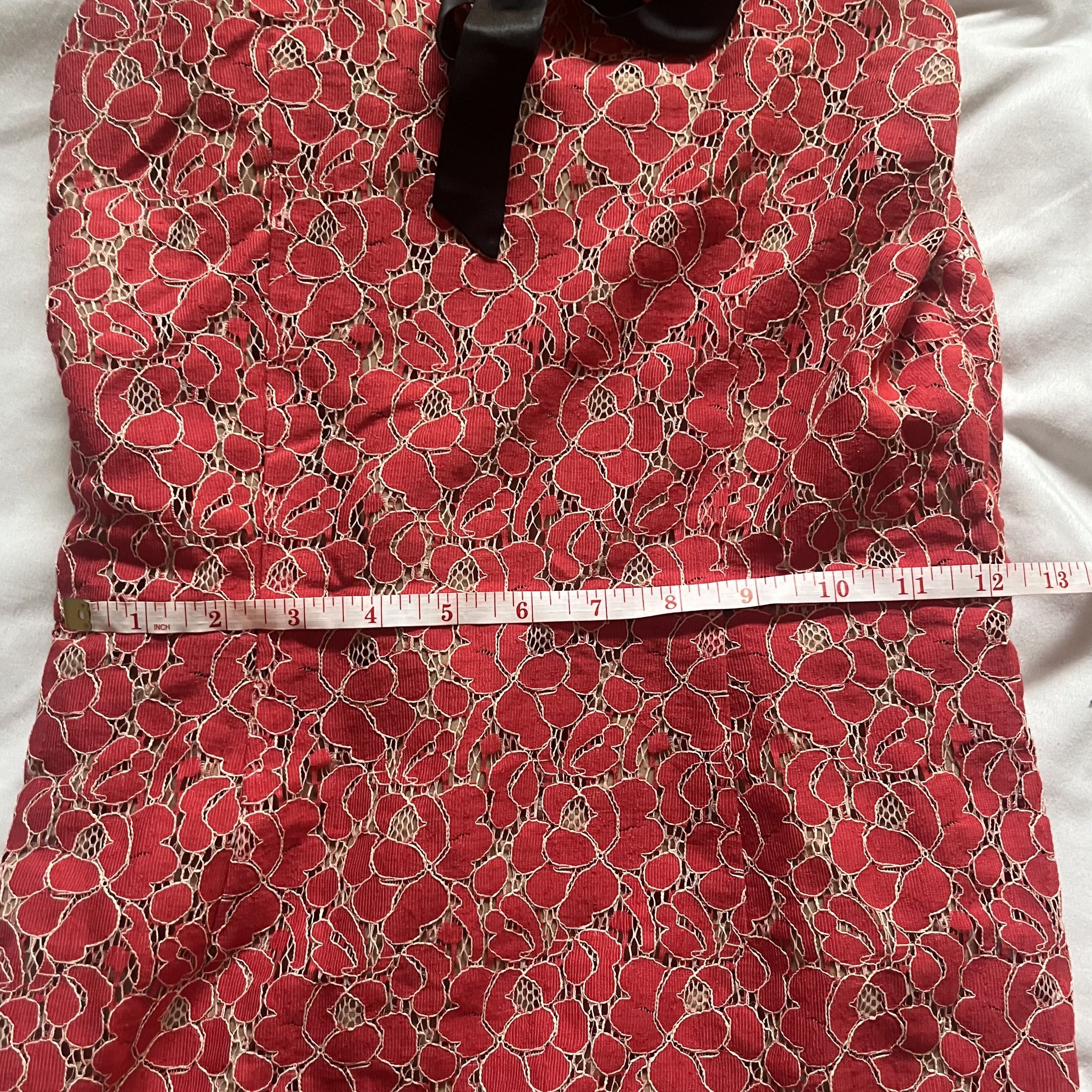 Massimo Dutti Massimo Dutti Red and Tan Flower Dress Size XL / US 12-14 / IT 48-50 - 5 Thumbnail