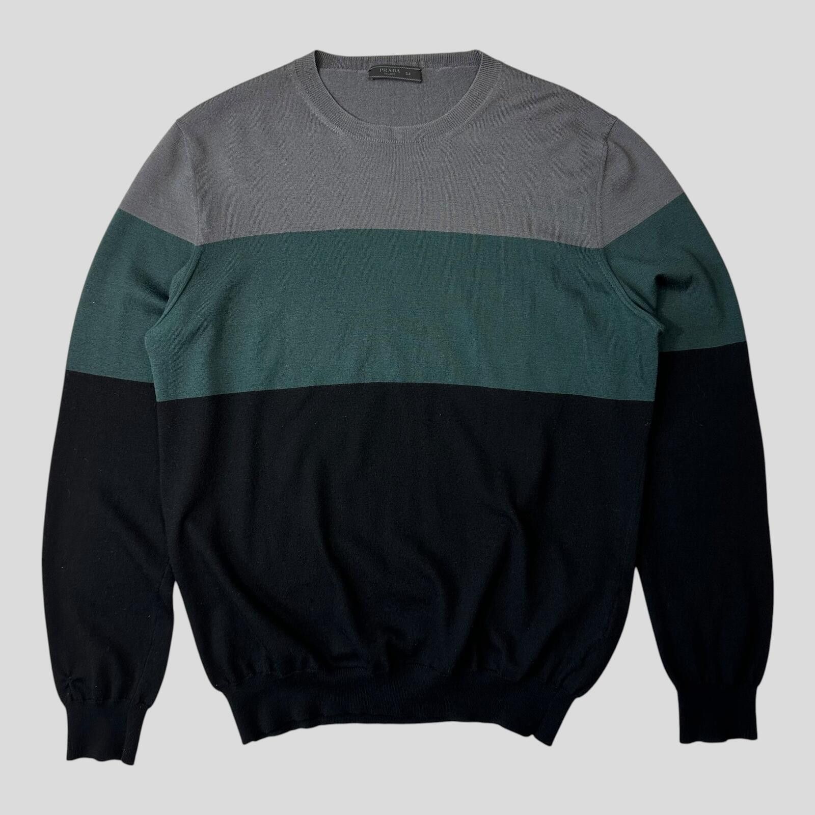 Prada Prada 2015 Tri-colour Virgin Wool Light Crewneck Jumper M/L Size US L / EU 52-54 / 3 - 1 Thumbnail