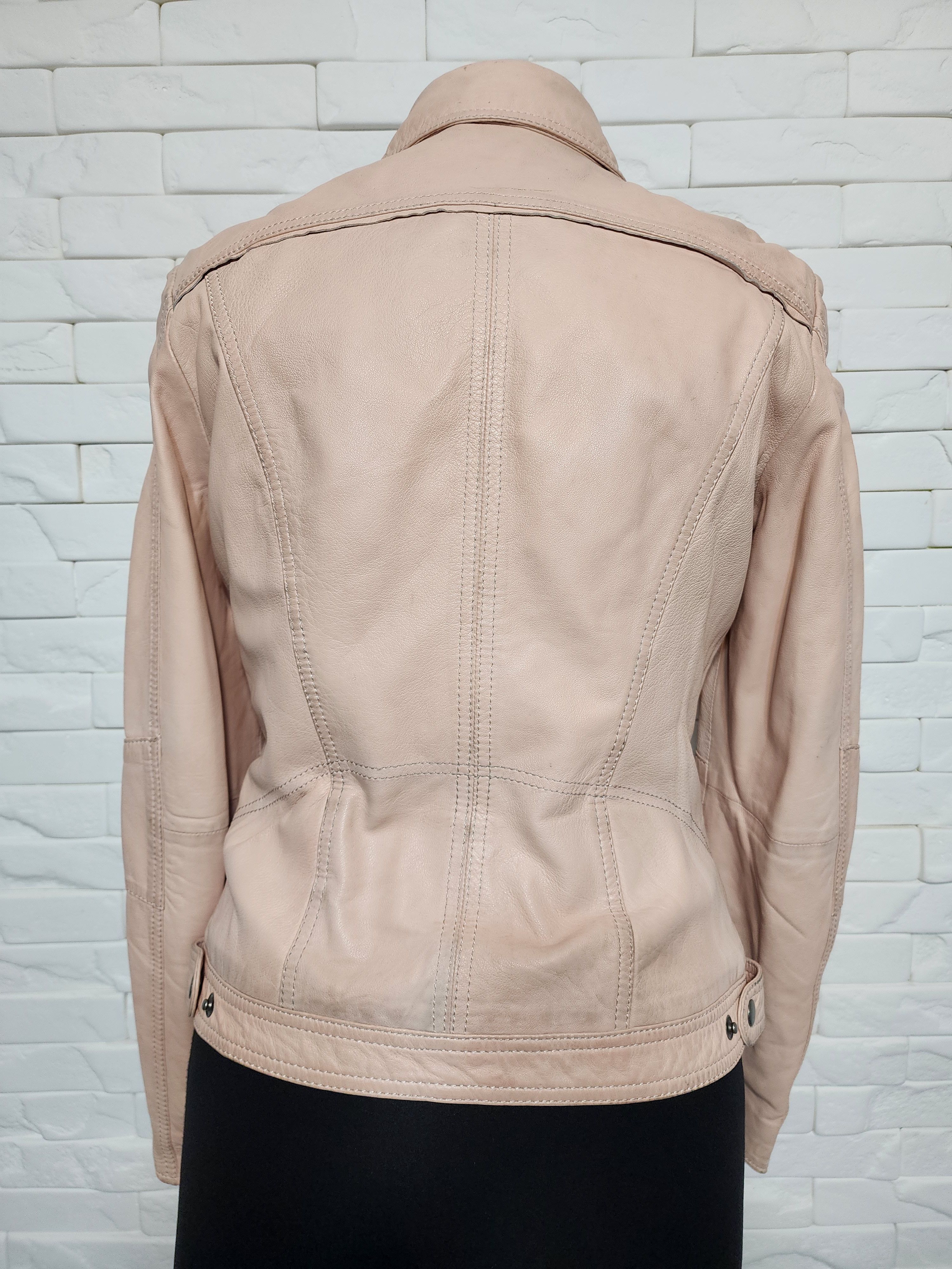Genuine Leather Pink Leather Women's Sporty Jacket: Genuine Leather Size M / US 6-8 / IT 42-44 - 4 Thumbnail