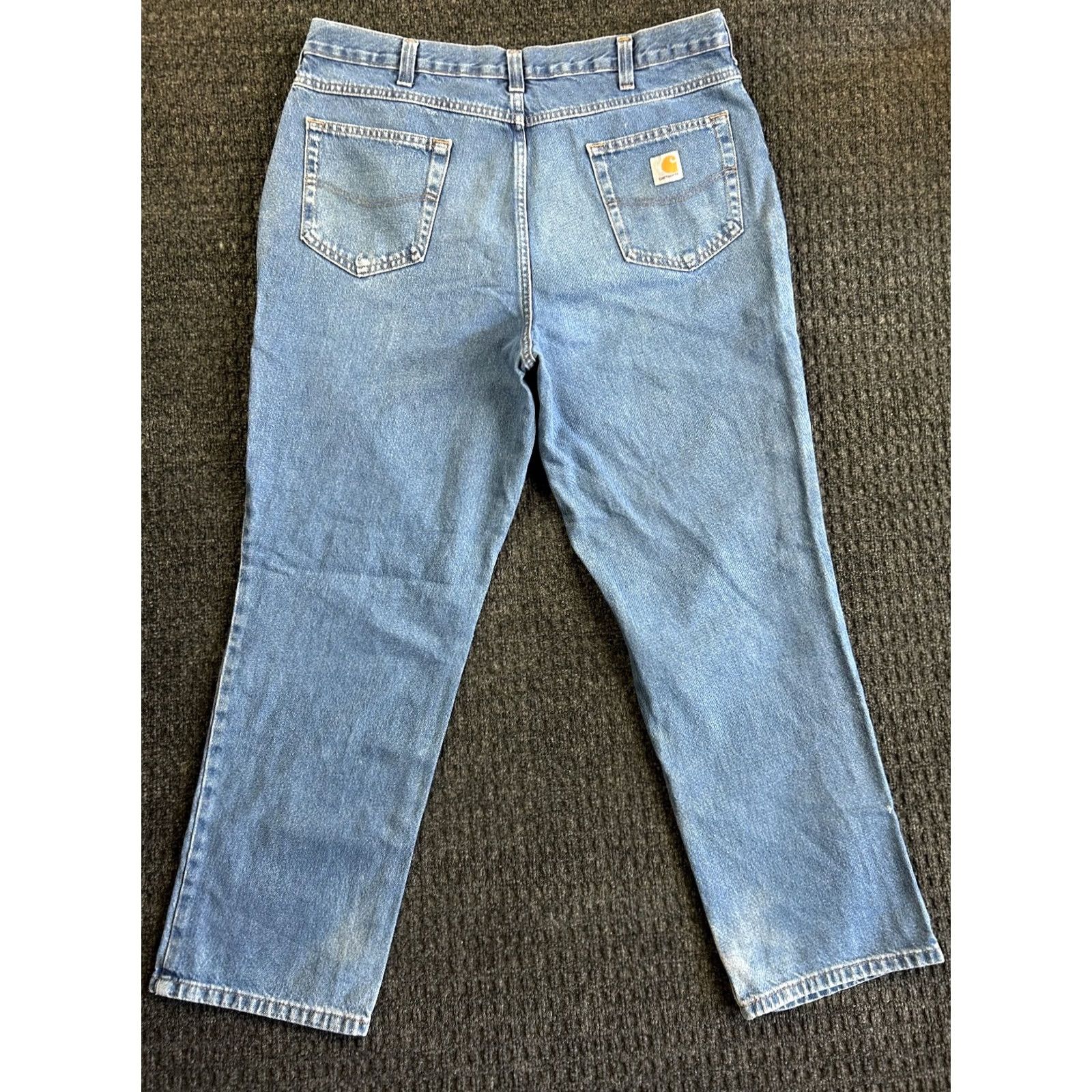 Carhartt VINTAGE Carhartt Jeans Relaxed Fit 38x30 Blue Denim 5-Pocket Distressed Grunge 90s y2k Mens Jeans Size US 40 / EU 56 - 2 Thumbnail
