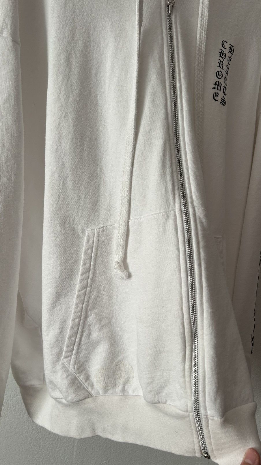 Chrome Hearts Chrome Hearts White Vertical Logo Zip Up Hoodie Size US XXL / EU 58 / 5 - 6 Thumbnail