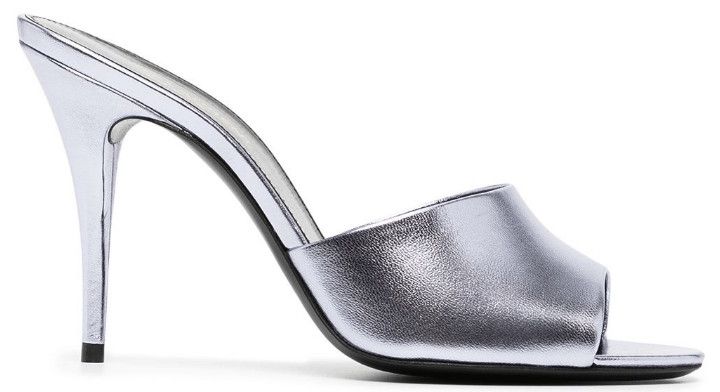 Saint Laurent Paris o1bcso1str1124 La 16 Mules in Silver Size US 11 / IT 41 - 5 Thumbnail