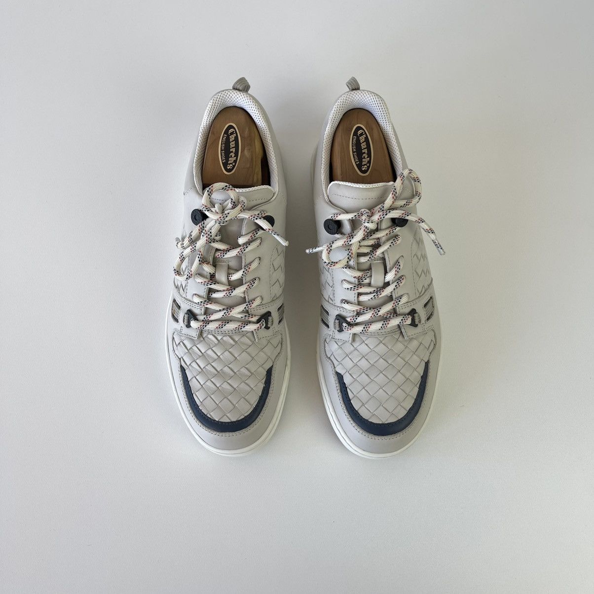 Bottega Veneta Bottega Veneta Intrecciato Low Top Leather Sneakers White Size US 9 / EU 42 - 6 Thumbnail