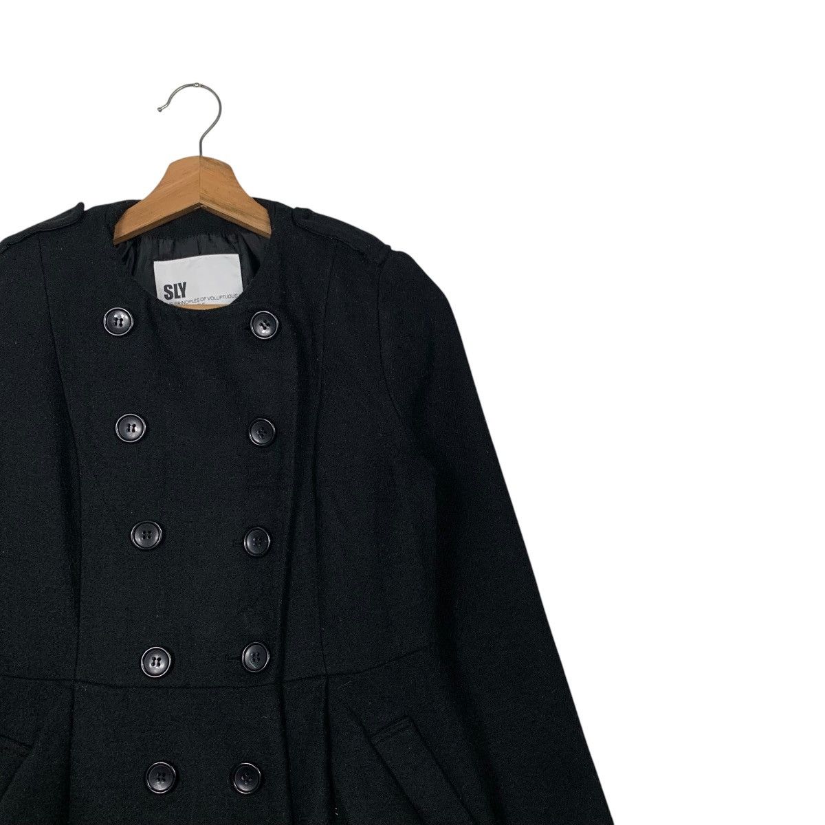 Japanese Brand SLY Double Breasted Overcoat #2457-C110 Size S / US 4 / IT 40 - 6 Thumbnail