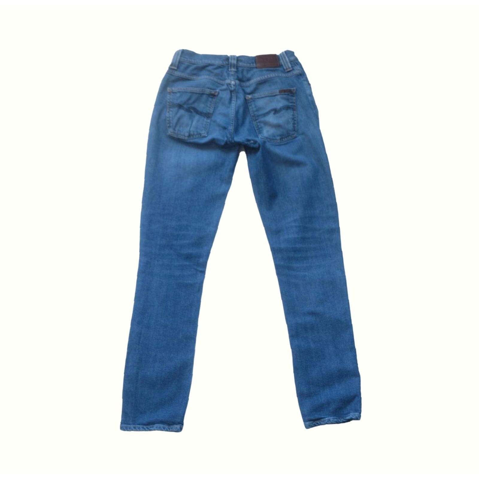 Denime NUDIE DISTRESSED JEANS REPAIRED PATCHED LIGHT BLUE VTG Y2K DENIM MENs SZ 29x34 Jeans Slim Light Blue 90s Mens 28in Waist 33in Inseam Size US 29 - 3 Thumbnail