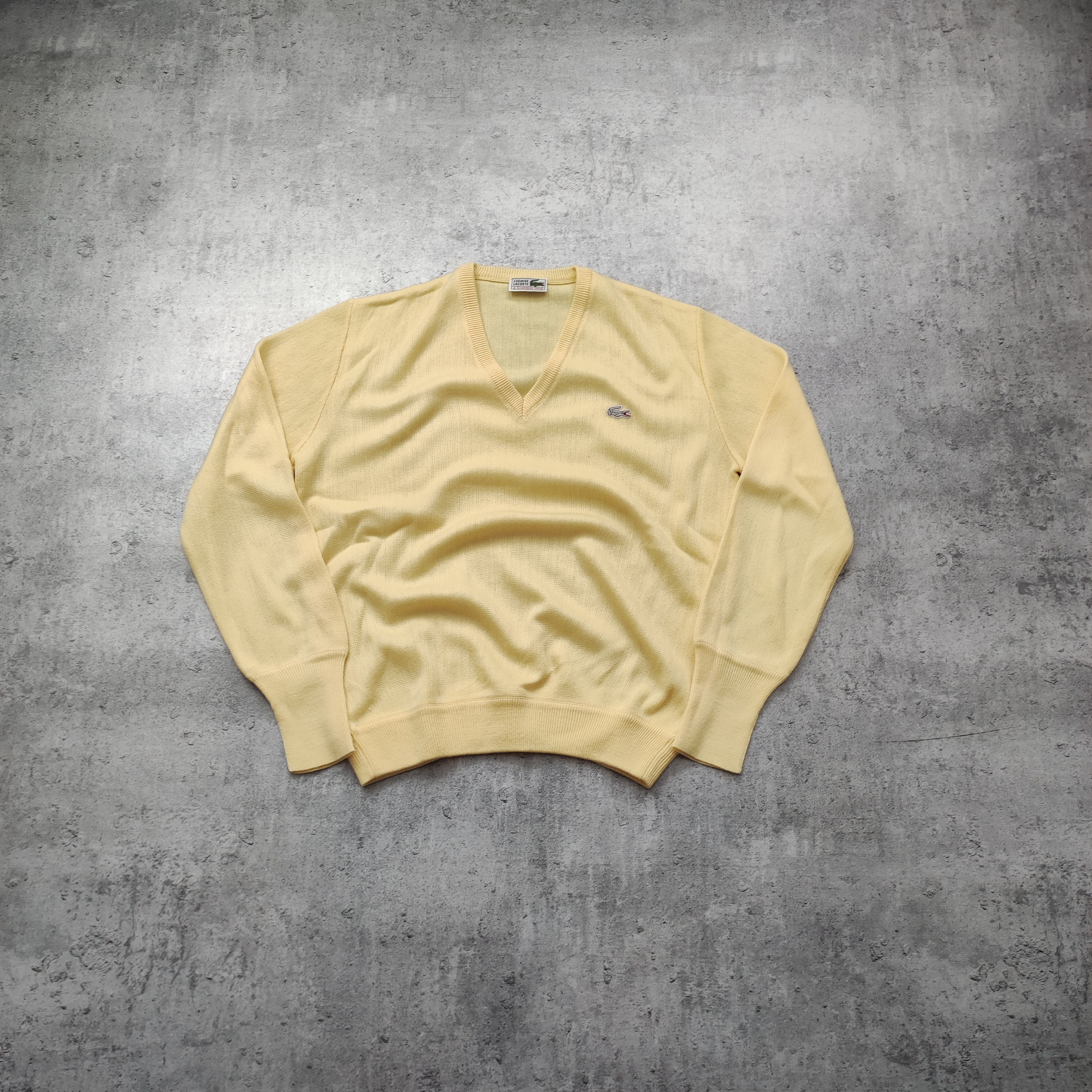 Lacoste × Vintage RARE 90s Lacoste France Yellow Logo Avant Garde Cardigan Size US M / EU 48-50 / 2 - 1 Thumbnail