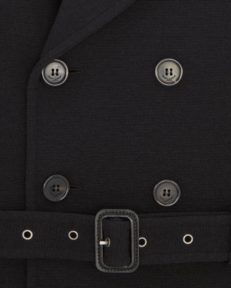 Saint Laurent Paris o1b1hav111125 Saharienne Jacket in Wool Jersey in Black Size M / US 6-8 / IT 42-44 - 3 Thumbnail