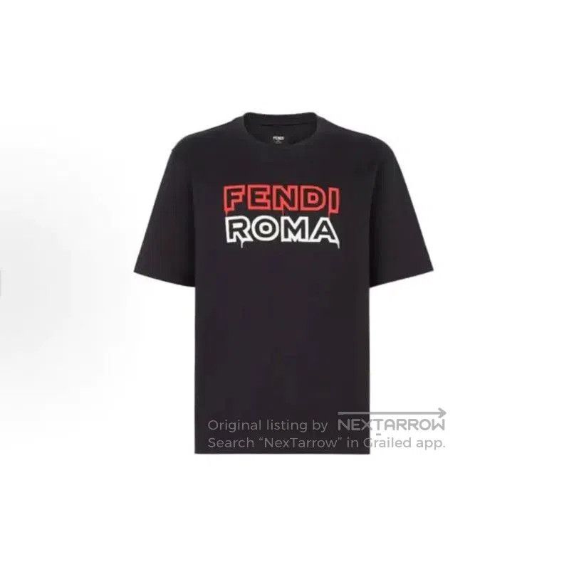 Fendi FENDI Black Cotton Men's T-Shirt . Size US L / EU 52-54 / 3 - 6 Thumbnail