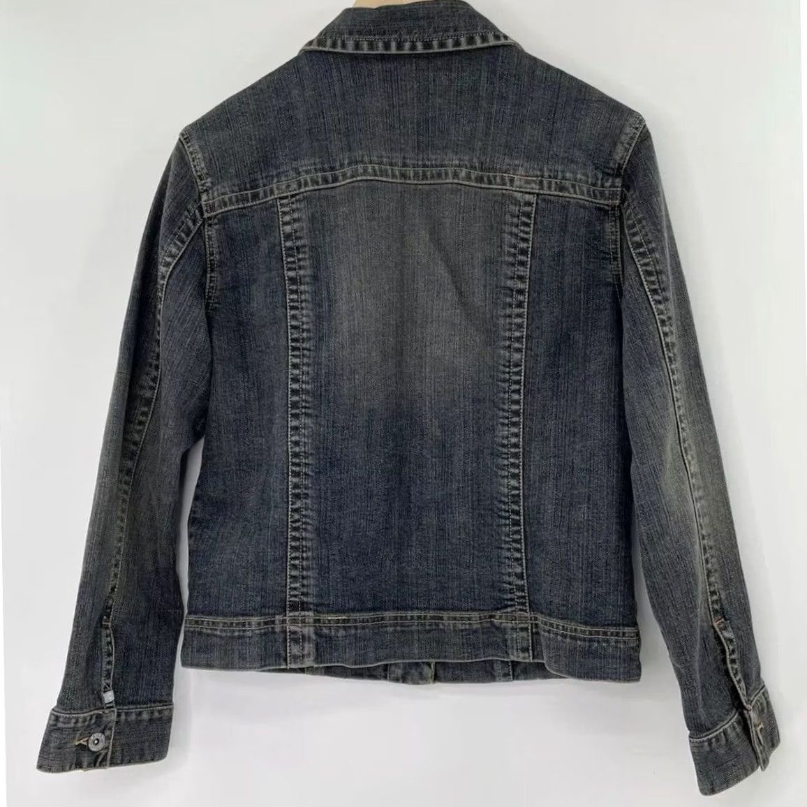 Vintage Chico's Platinum Blue Denim Jacket Size 0 Women Long Sleeve Collared Button Front Jean Size XS / US 0-2 / IT 36-38 - 2 Thumbnail