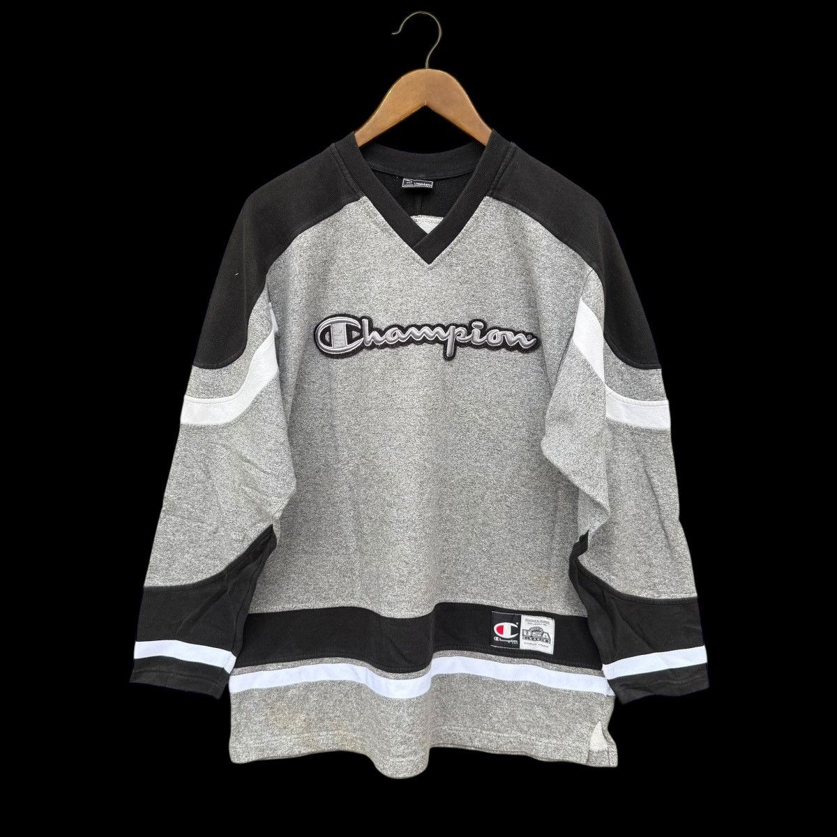 Champion Champion Black/Grey Embroidery Spell Out Sweatshirt Size US M / EU 48-50 / 2 - 1 Thumbnail