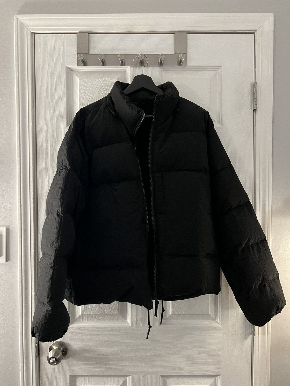 Who Is Jacov Jacov Black Hooded Crinkle Puffer | Grailed