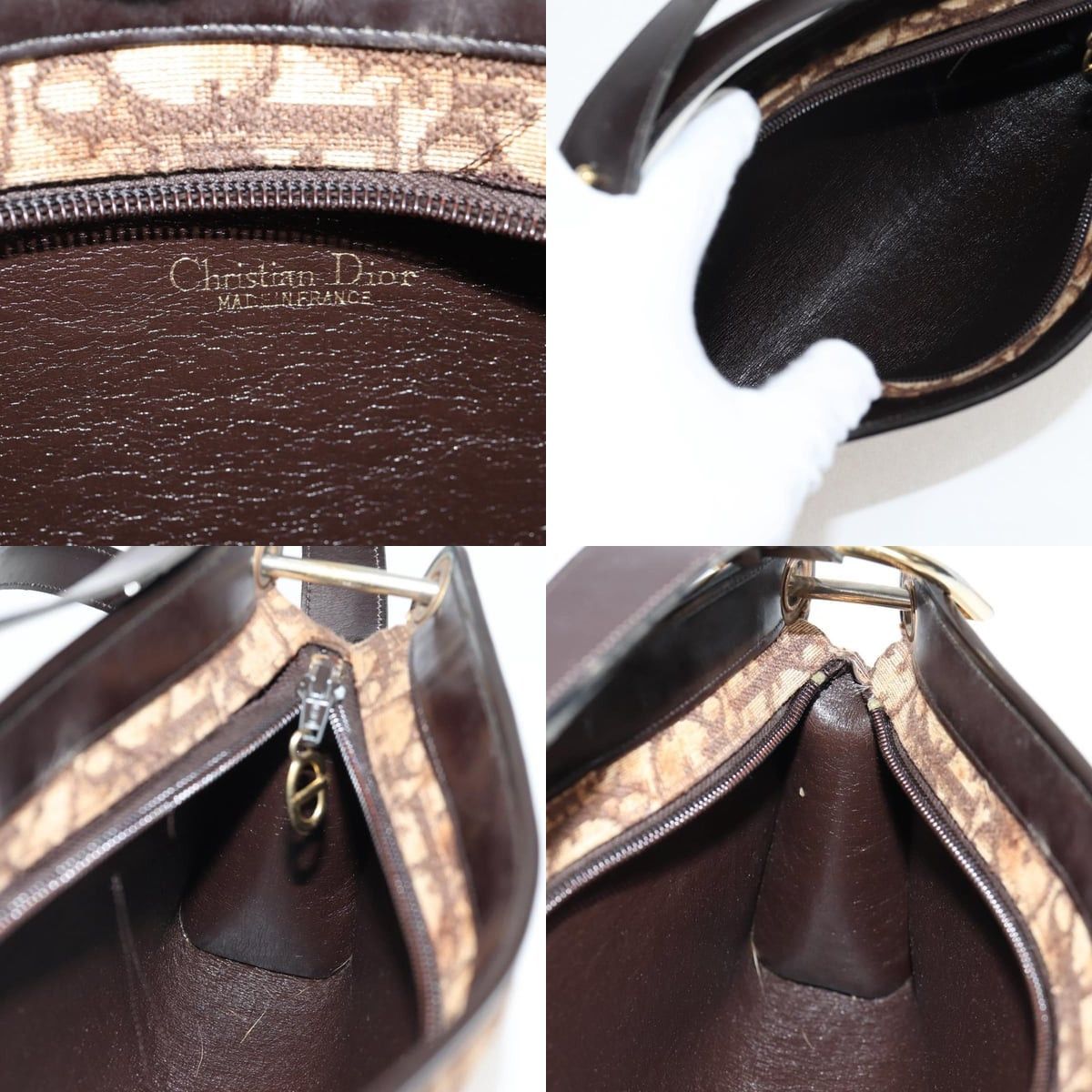 Dior DIOR Trotter Canvas Shoulder Bag Brown Gold Size ONE SIZE - 12 Thumbnail