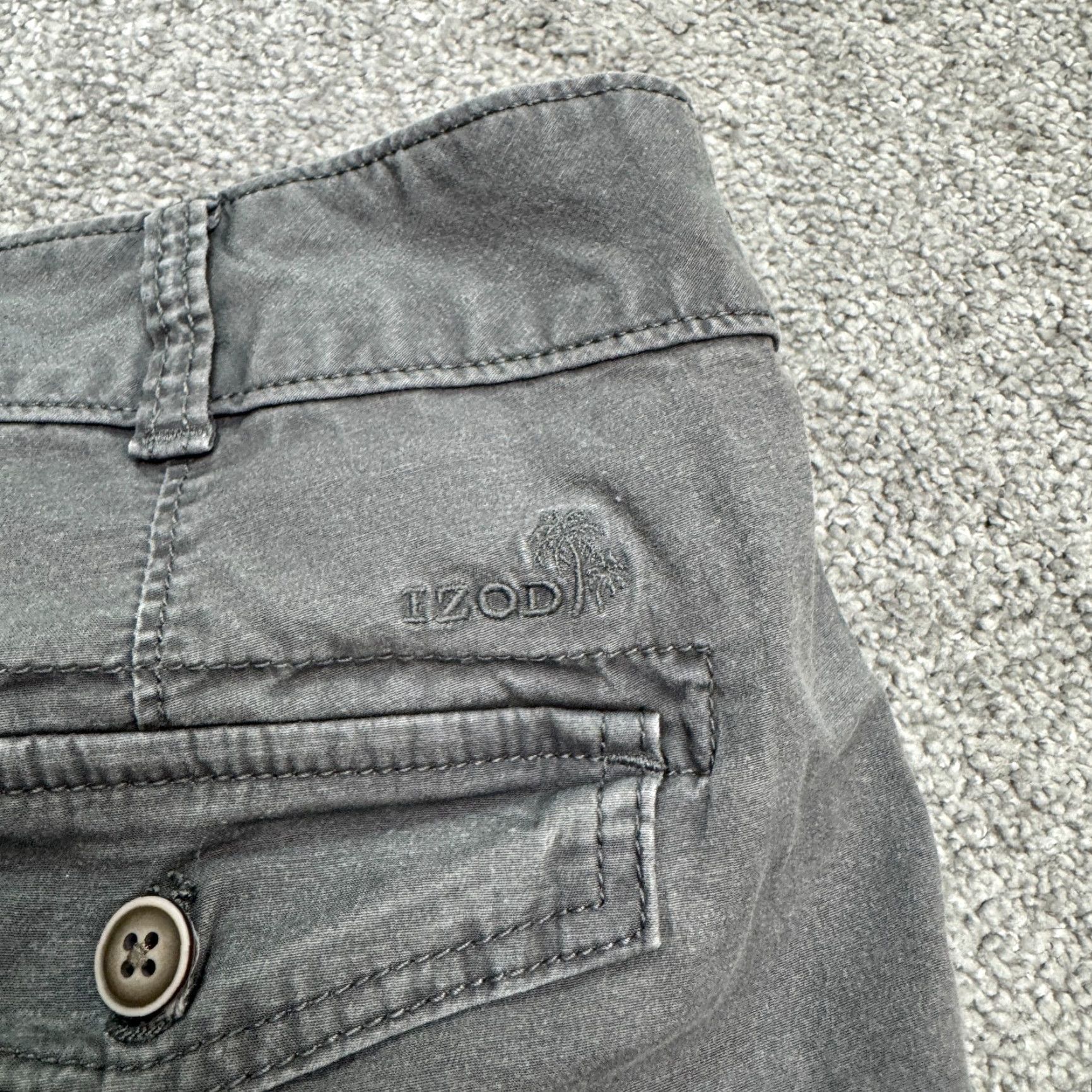Izod Izod Saltwater Cargo Shorts Mens 40x10.5 Gray Stretch Cotton Casual Outdoor Size US 40 / EU 56 - 4 Thumbnail