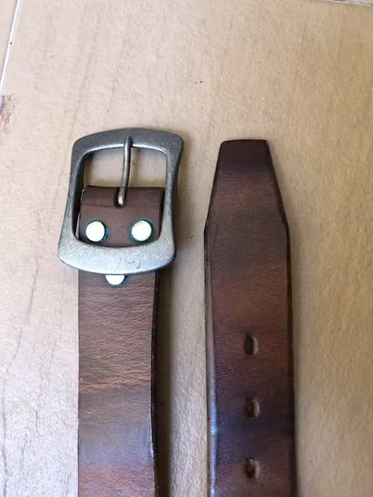 Cowboy Equipment × Leather Vintage Cowboy Fashion Style Leather Buckle Belts Size ONE SIZE - 4 Thumbnail