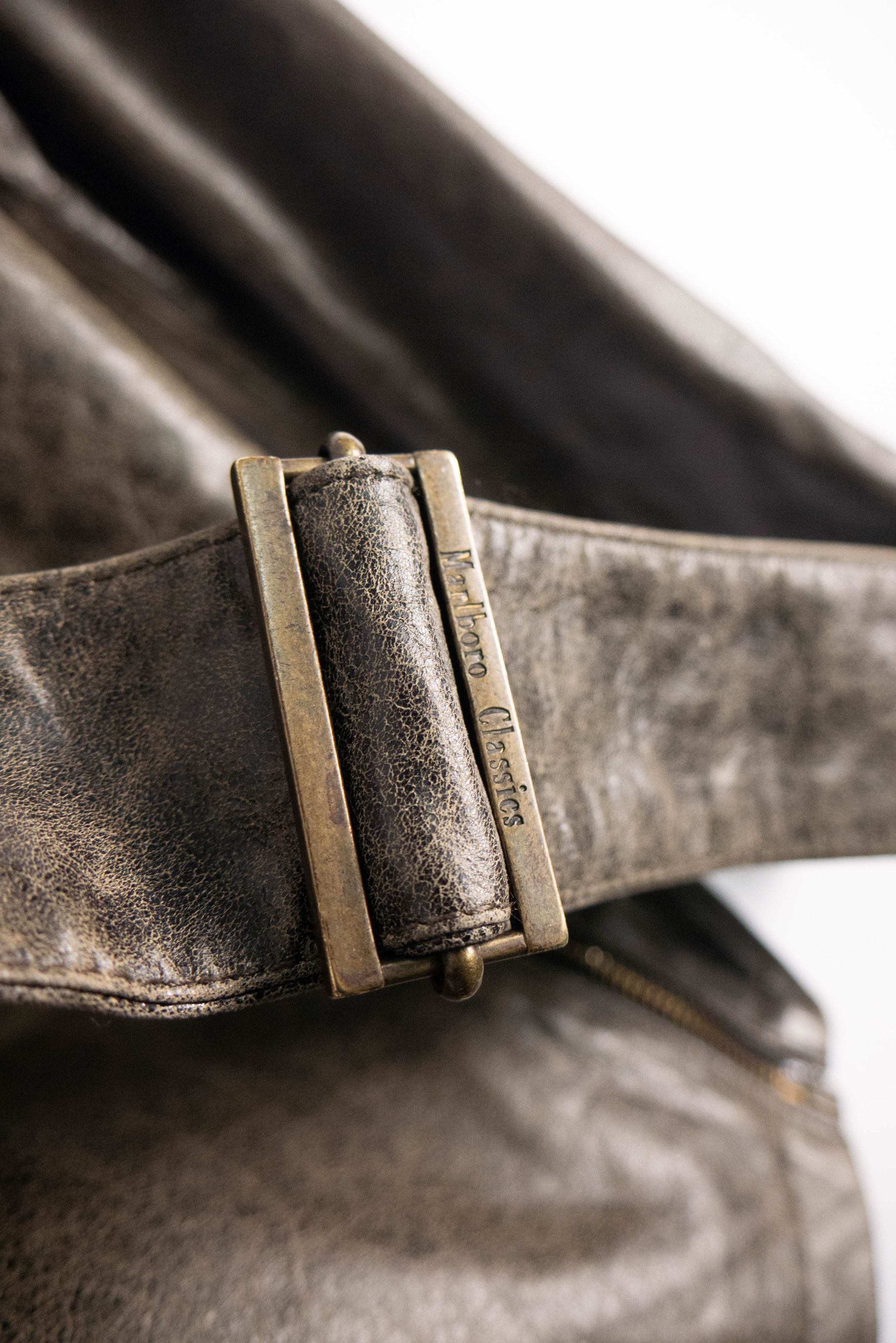 Marlboro × Vintage Marlboro leather jacket genuine horsehide biker style Size S / US 4 / IT 40 - 7 Thumbnail