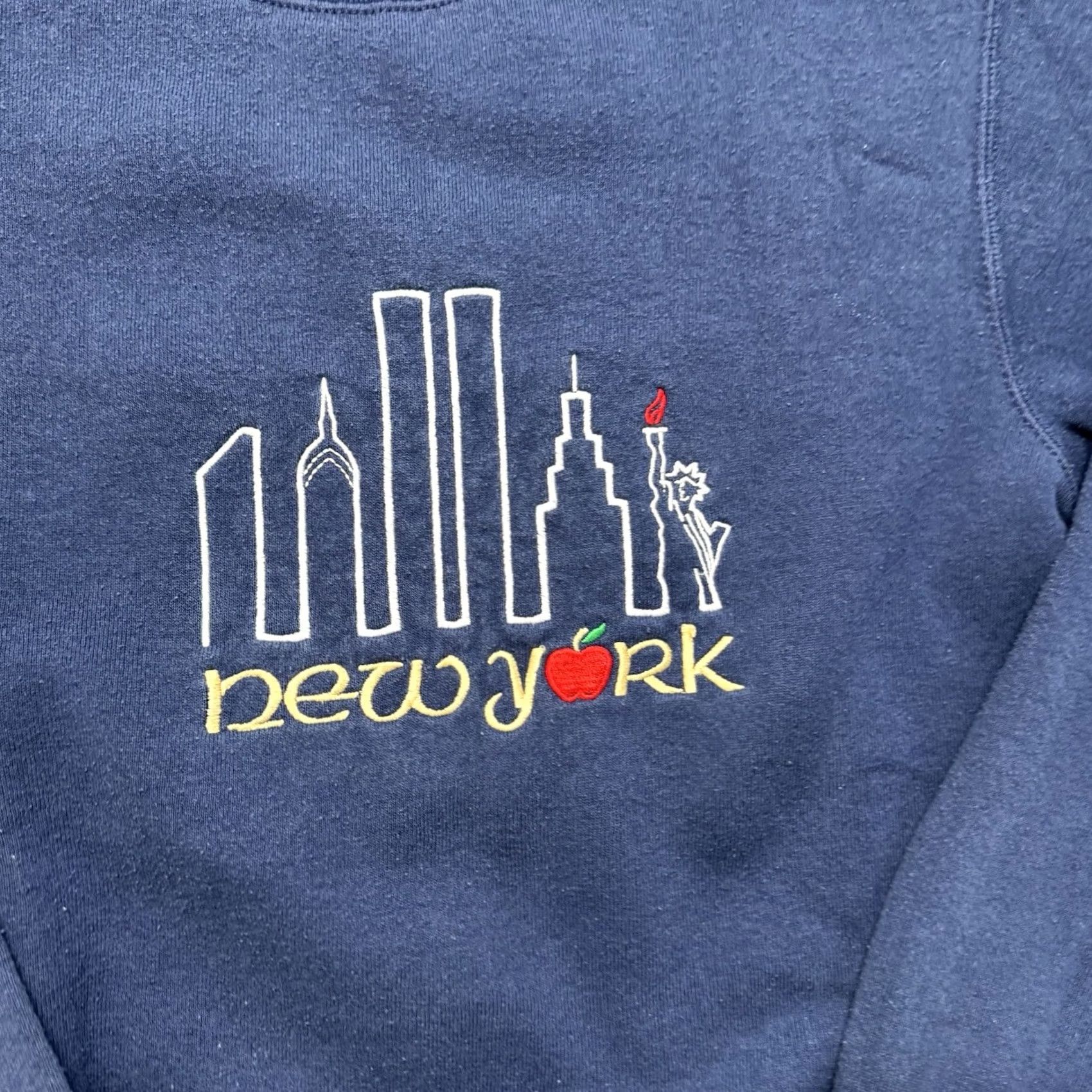 Vintage VINTAGE New York Sweatshirt Mens S 90s Statue Liberty Twin Towers Crewneck Blue Graphic Print Embroidered Cotton Blend Polyester Fleece Pullover 90s Size US S / EU 44-46 / 1 - 3 Thumbnail