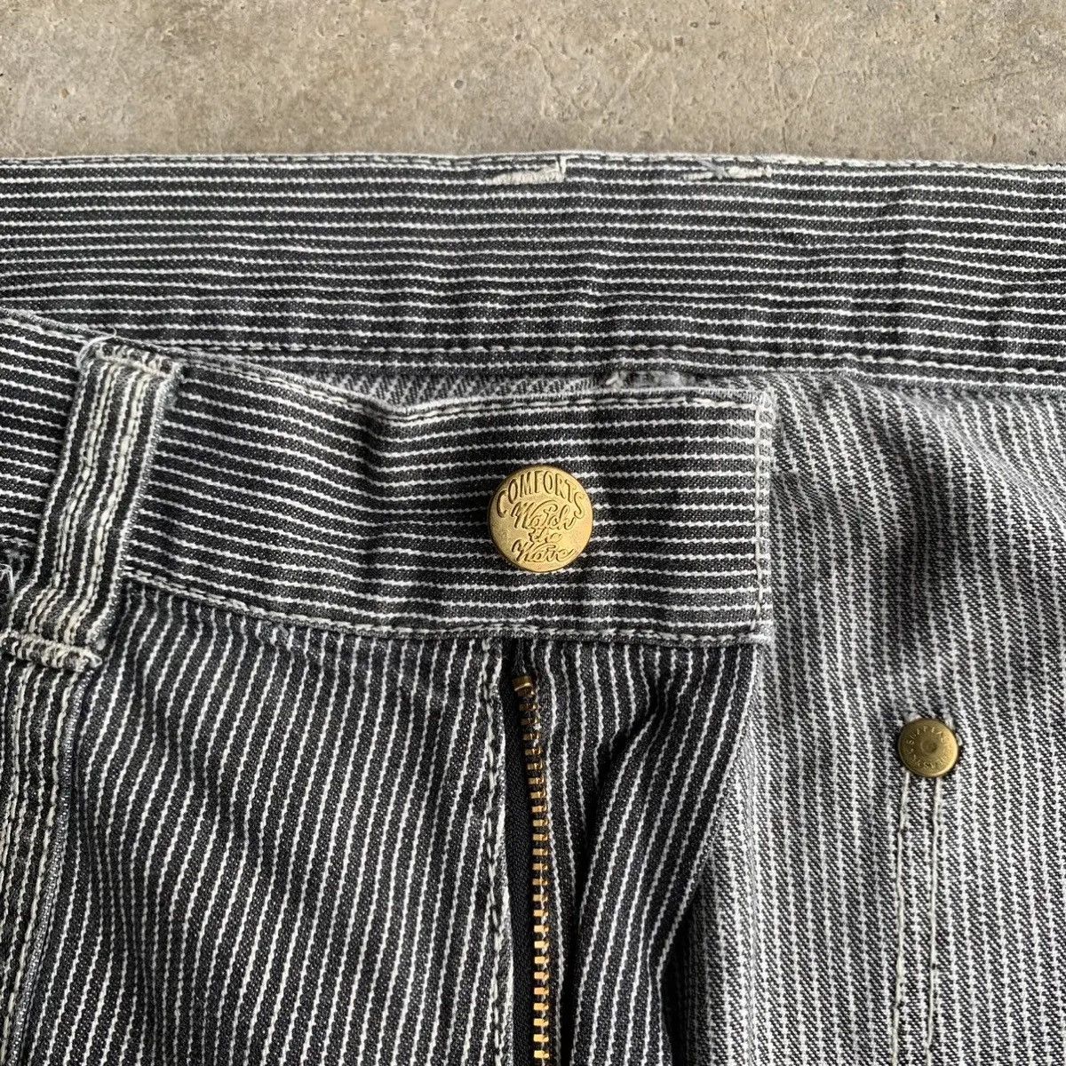 Dogtown × Japanese Brand × OVER THE STRiPES DISTRESSED! JAPANESE Hickory Work Wear Double Knee Pants Size US 34 / EU 50 - 11 Thumbnail