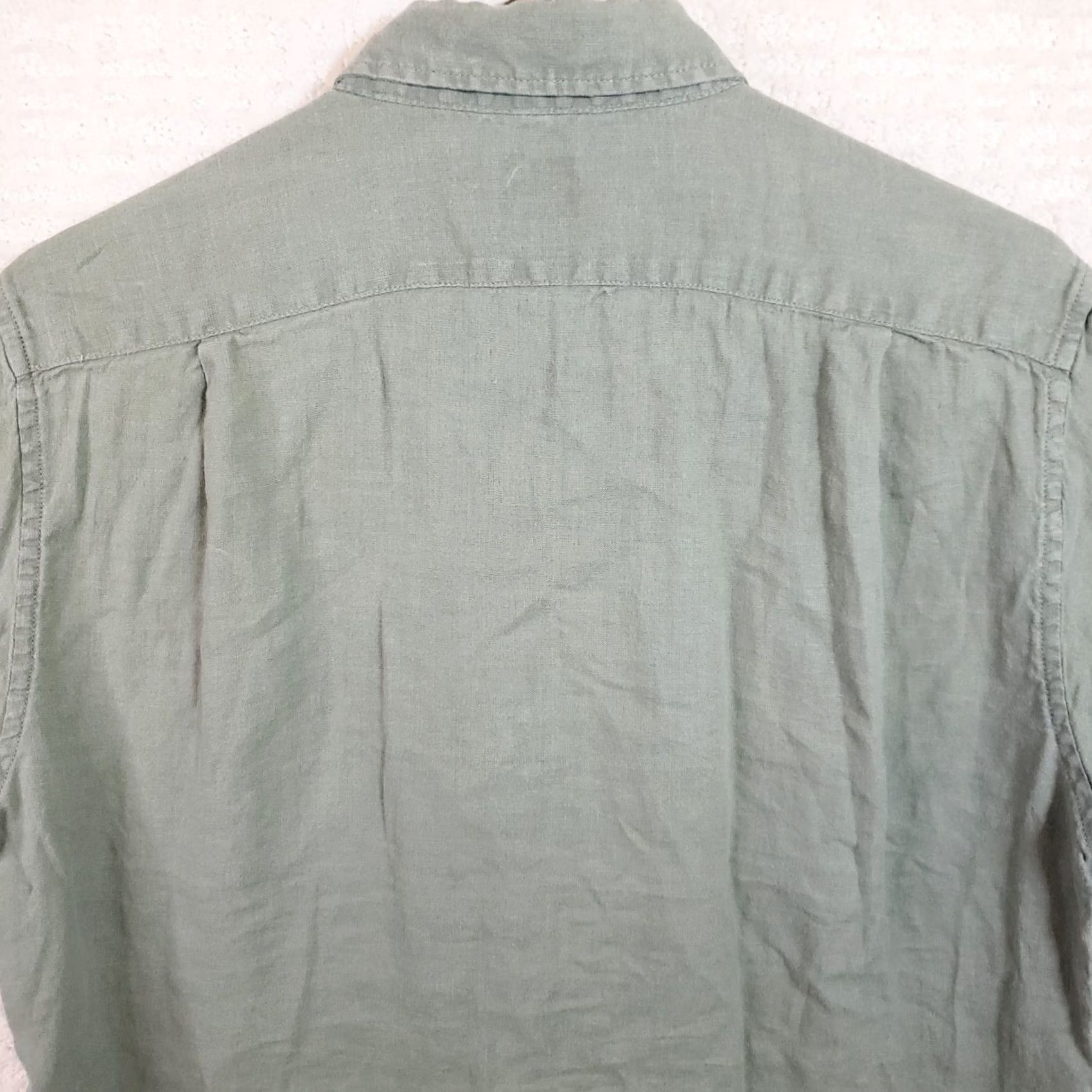 J.Crew J. Crew Shirt Mens M Green Slim Fit Linen Blend Short Sleeve Button-Up Collared Green Solid Casual Preppy Modern Men’s Shirt Size US M / EU 48-50 / 2 - 7 Thumbnail