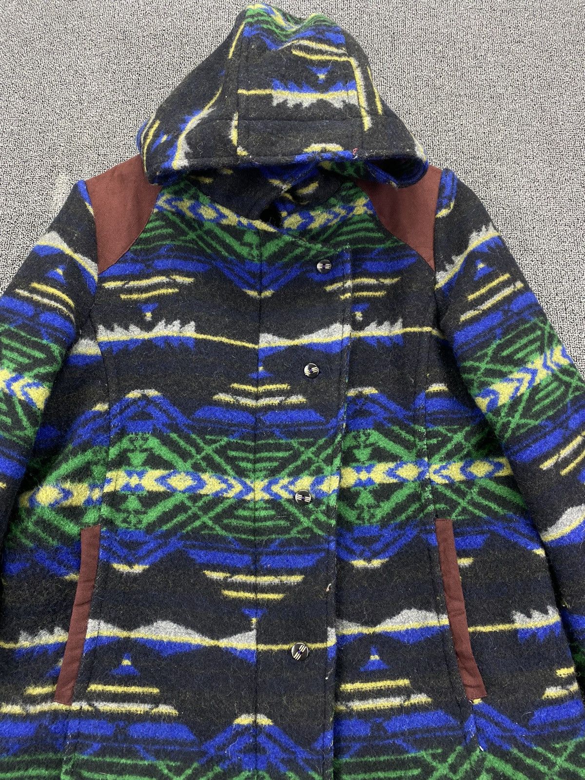 Japanese Brand Vintage Amina Native x Navajo Hooded Wool Long Jacket Size M / US 6-8 / IT 42-44 - 5 Thumbnail