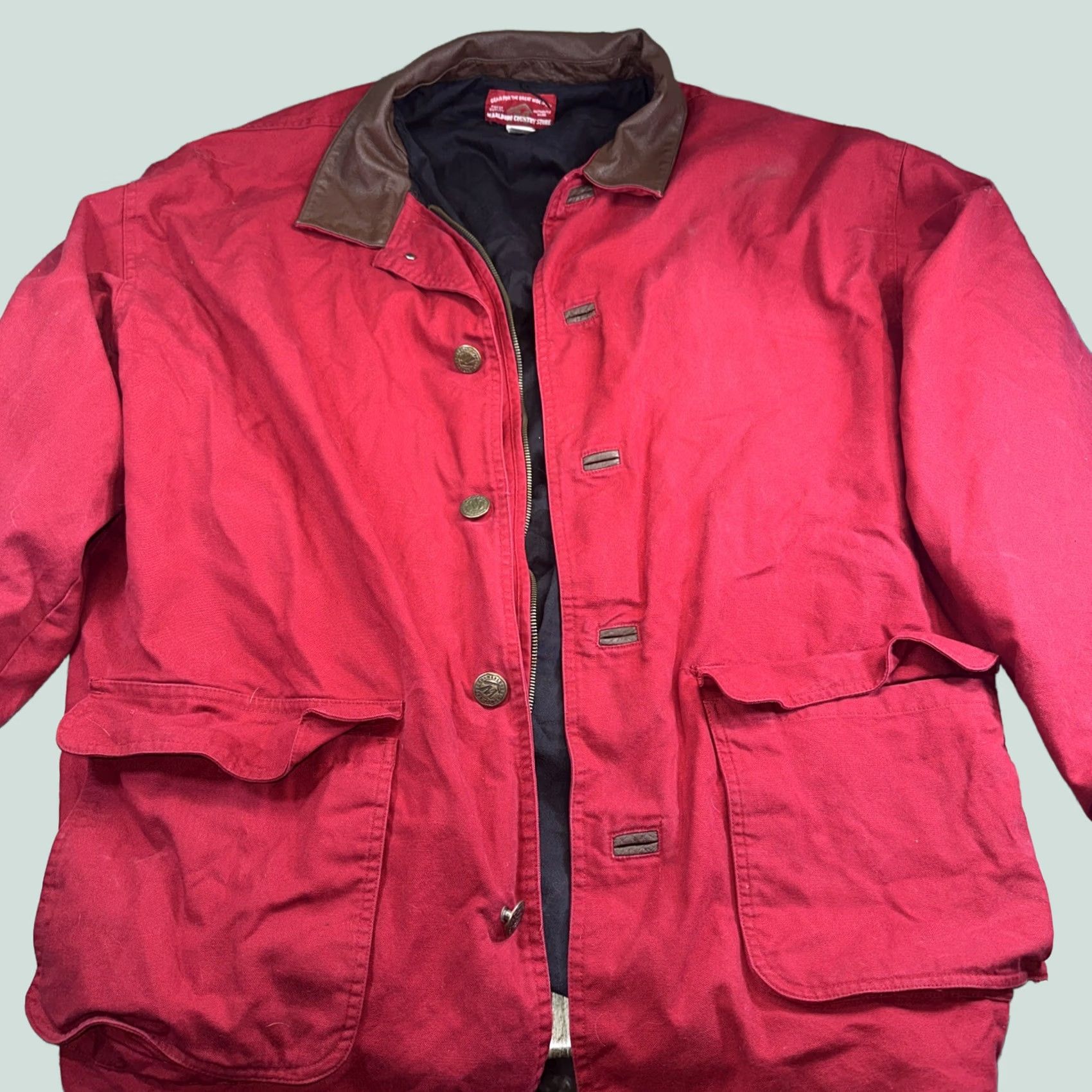 Marlboro Marlboro Jacket Men’s Red Leather Cotton Collar Zip Button Overcoat L Size US L / EU 52-54 / 3 - 1 Thumbnail