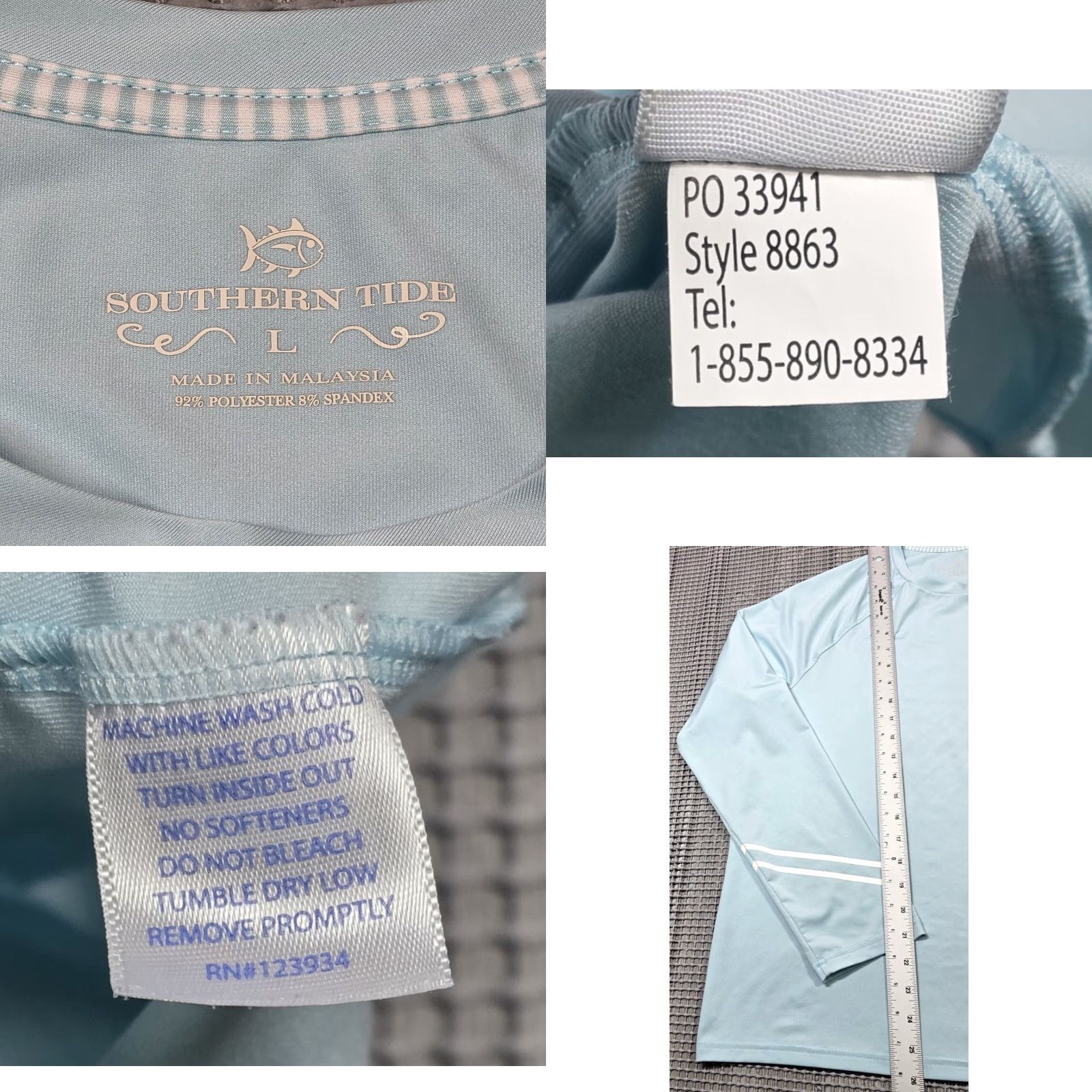 Southern Tide Southern Tide Shirt Women L Blue Reflective Skipjack Performance Long Sleeve Tee Size L / US 10 / IT 46 - 8 Thumbnail