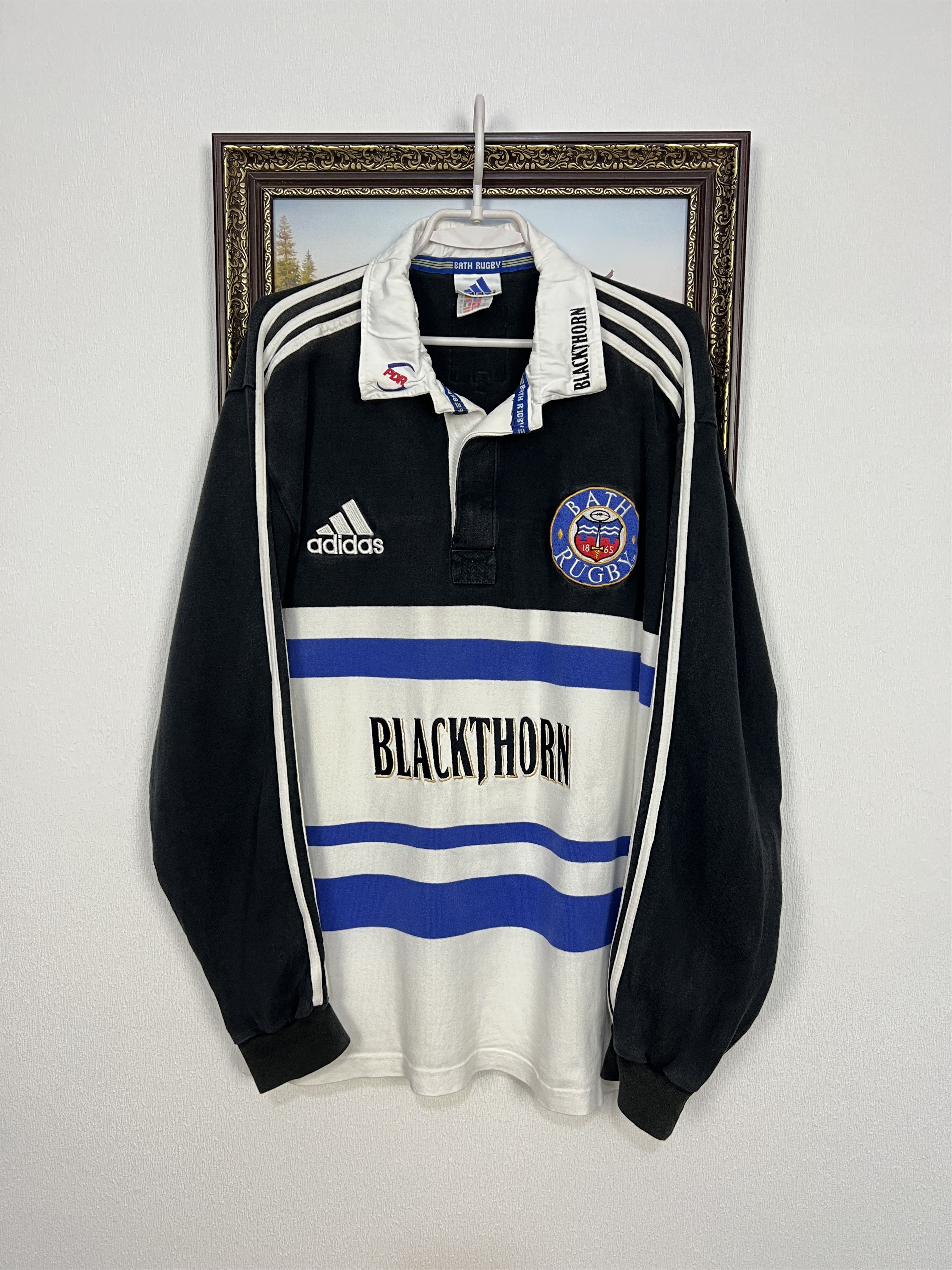 Adidas Vintage 90's Adidas Bath Rugby Union Long Sleeve Jersey Size US M / EU 48-50 / 2 - 1 Thumbnail