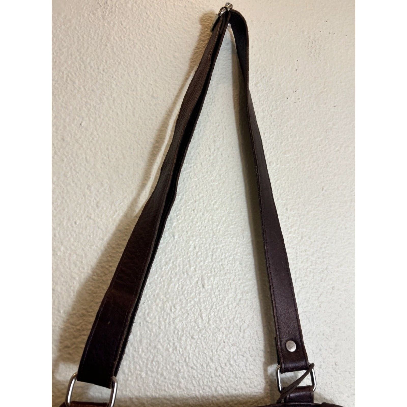 Vintage Valentina Crossbody Bag Brown Leather Made In Italy 12x10.5 Womens Size ONE SIZE - 7 Thumbnail