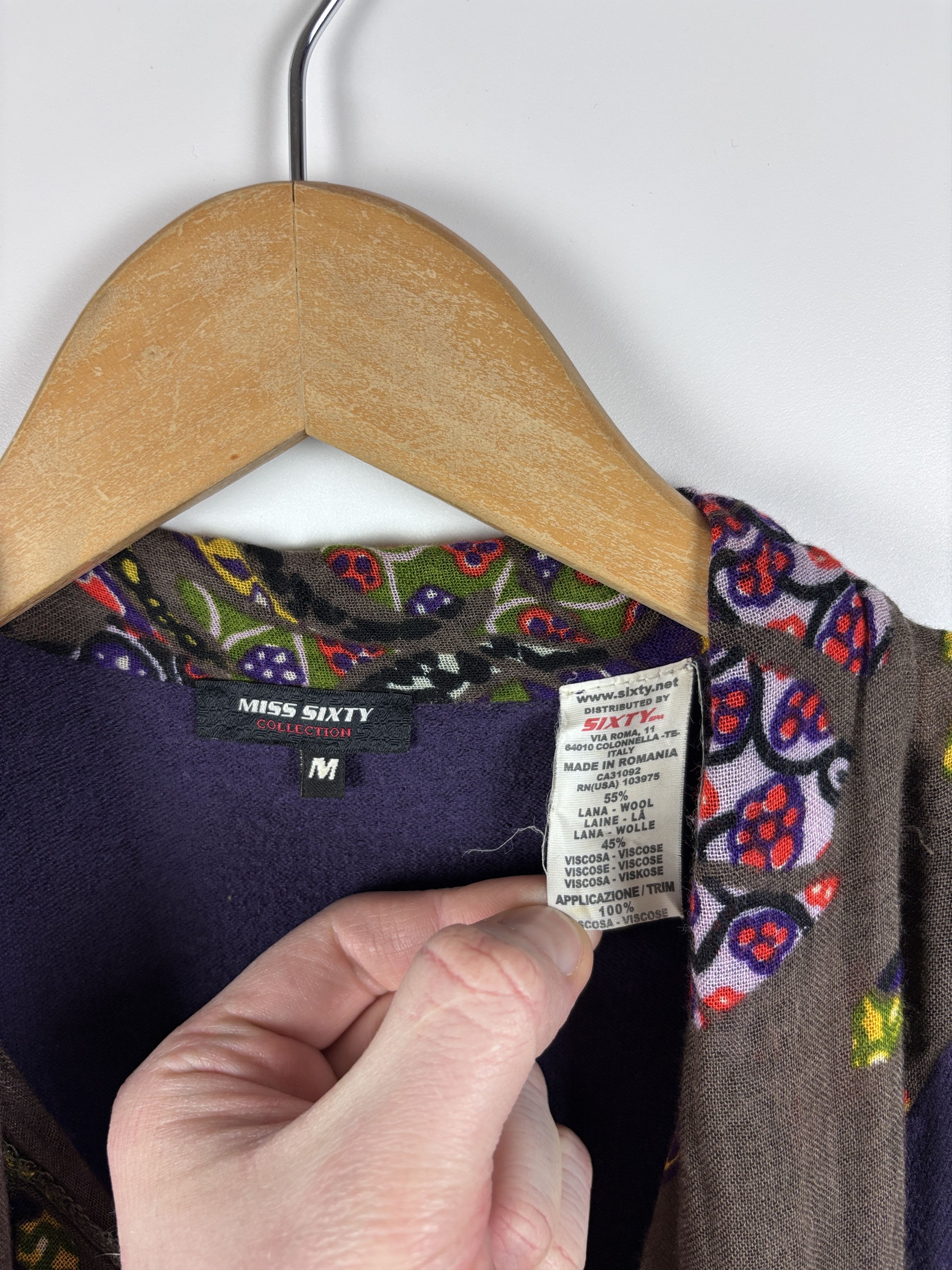 Miss Sixty × Vintage Womens Miss Sixty Wool Viscose Dress Purple Size M Size M / US 6-8 / IT 42-44 - 6 Thumbnail