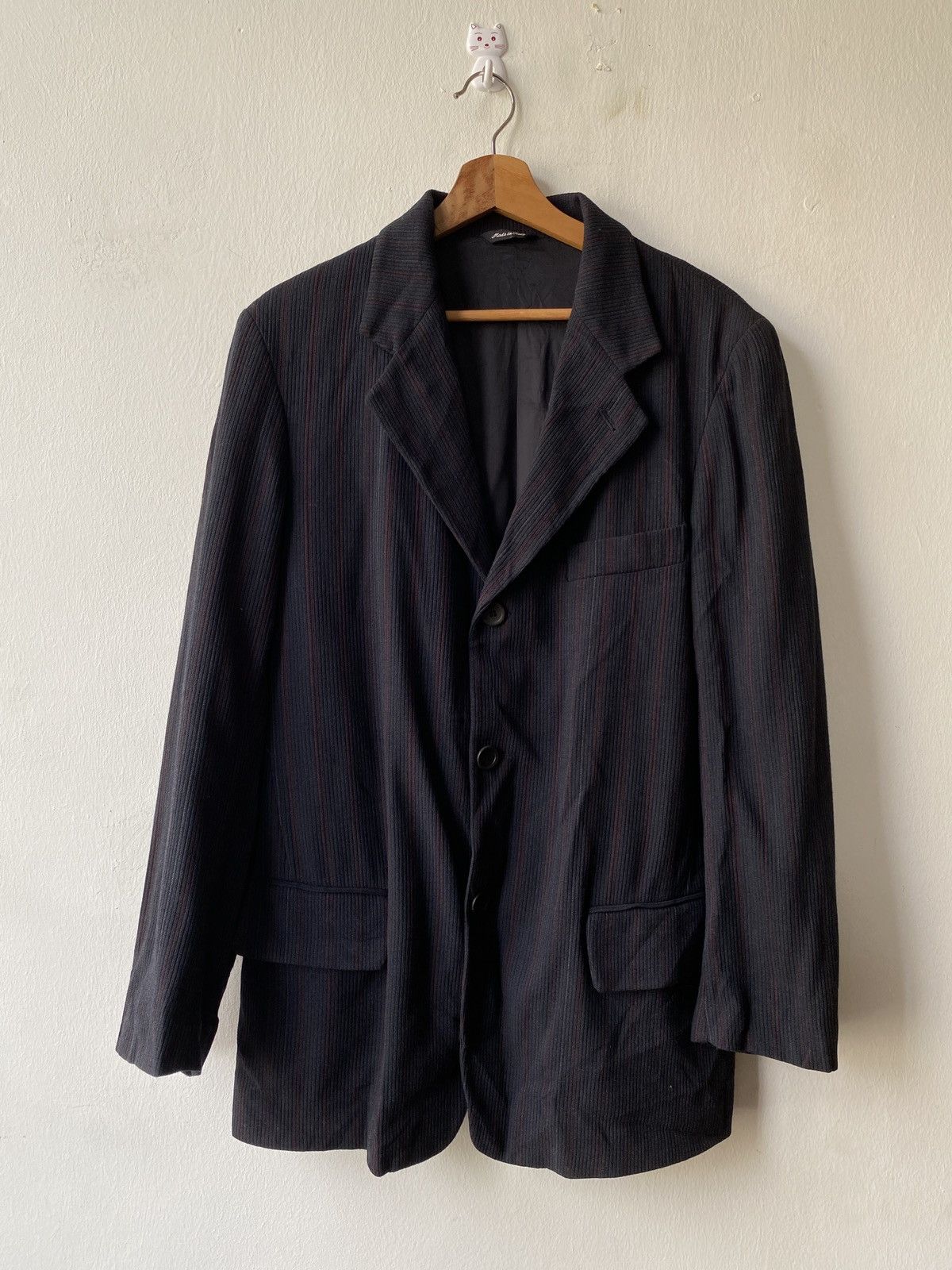Marithe + Francois Girbaud × Vintage 1990s - Marithe Francois Girbaud Italy Pinstripe Blazer Size 44R - 4 Thumbnail