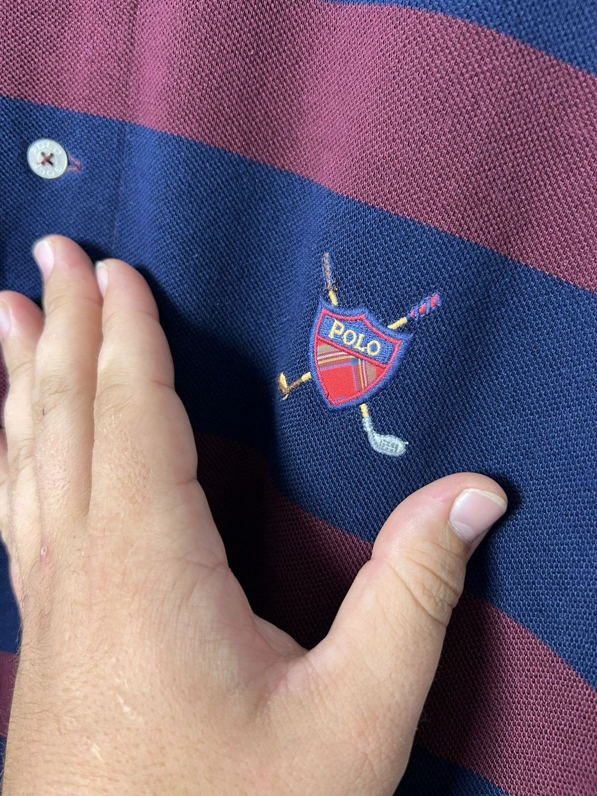Polo Ralph Lauren Vintage Ralph Lauren Golf Striped Rugby Polo Long Sleeve Size US XL / EU 56 / 4 - 5 Thumbnail