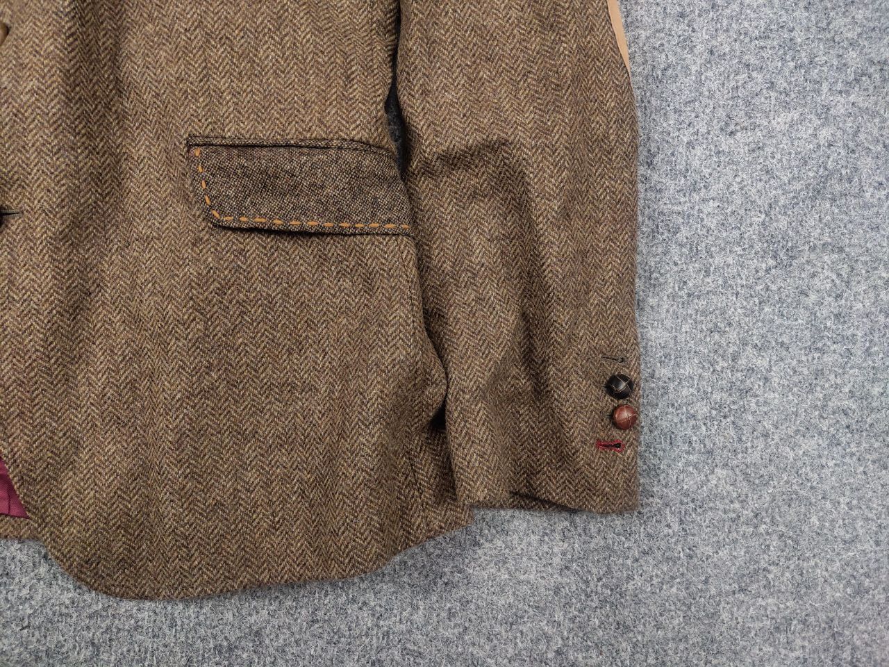 Harris Tweed Holland Esquire Herringbone Tweed Two Button Blazer Jacket Size US L / EU 52-54 / 3 - 6 Thumbnail